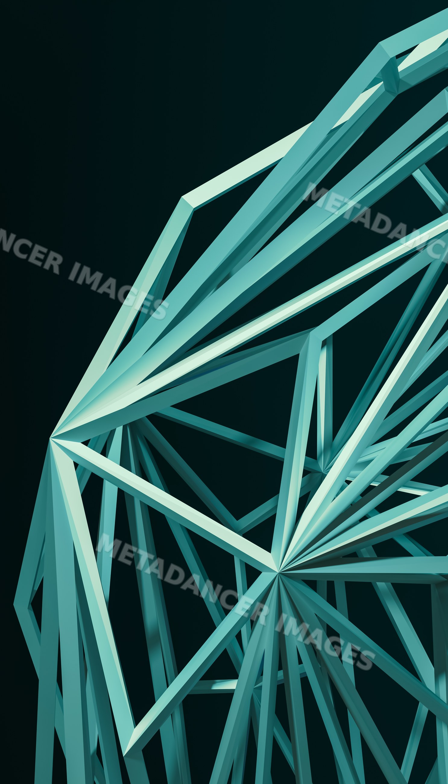Abstract green geometric 3d polygonal structure design
