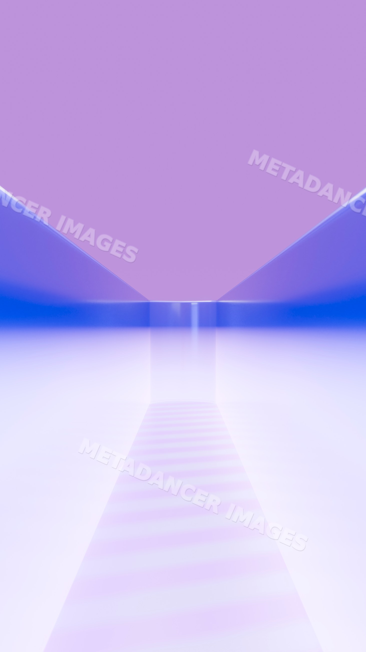 Abstract digital corridor with purple and blue gradient lighting