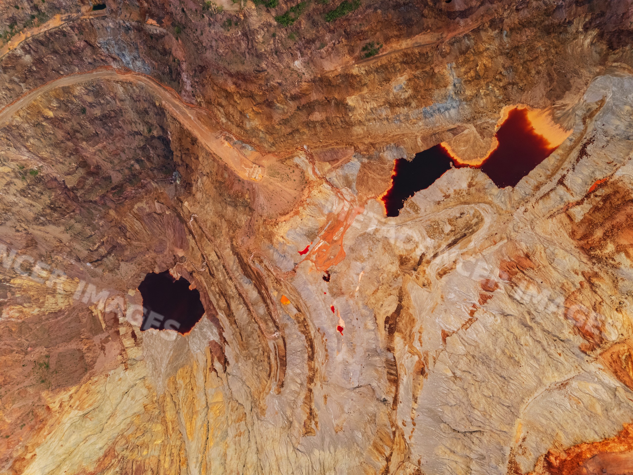 Bisbee copper mine open pit at dusk in Arizona