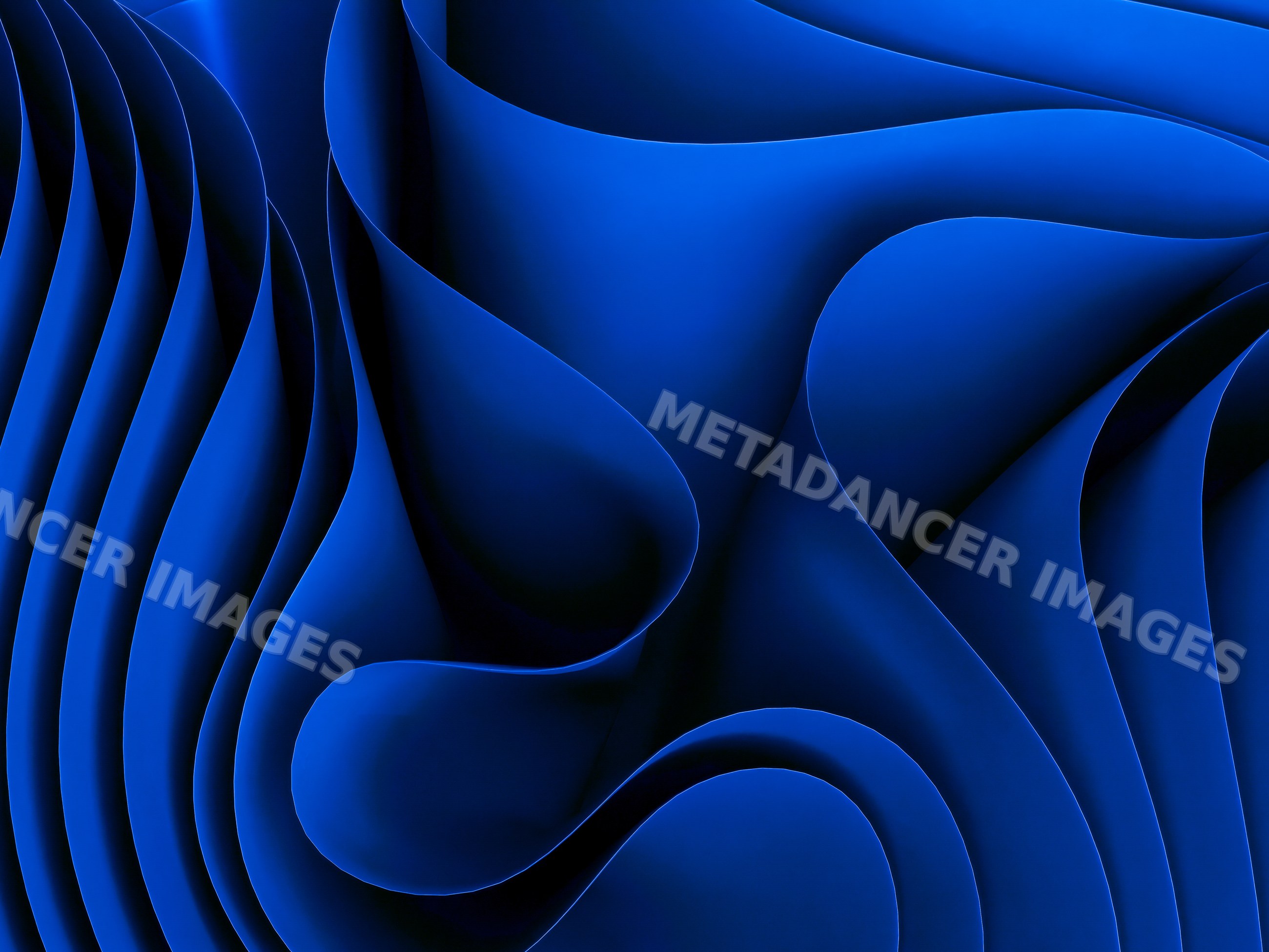 Abstract fluid blue waves create smooth curved shapes with dynamic