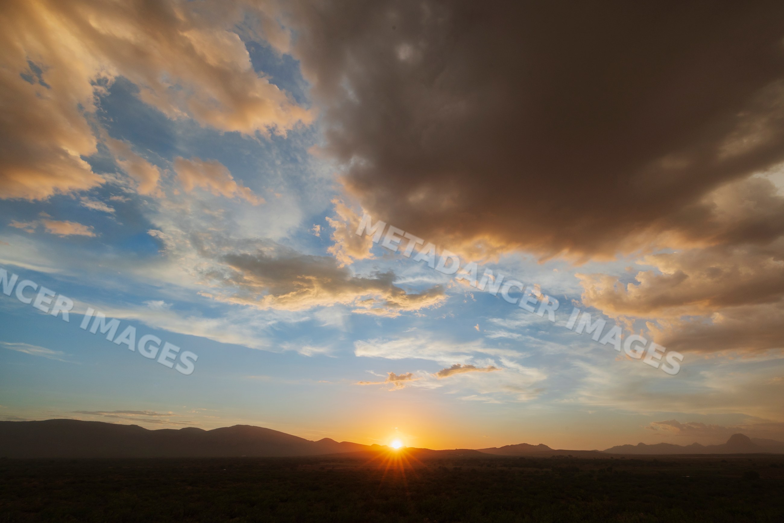 Sunset over the Dragoon Mountains