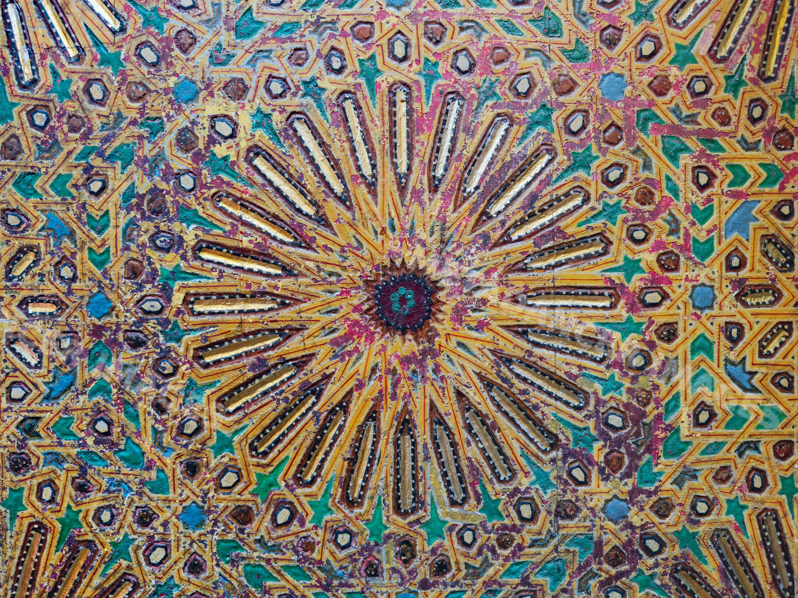 Intricate geometric design on Door
