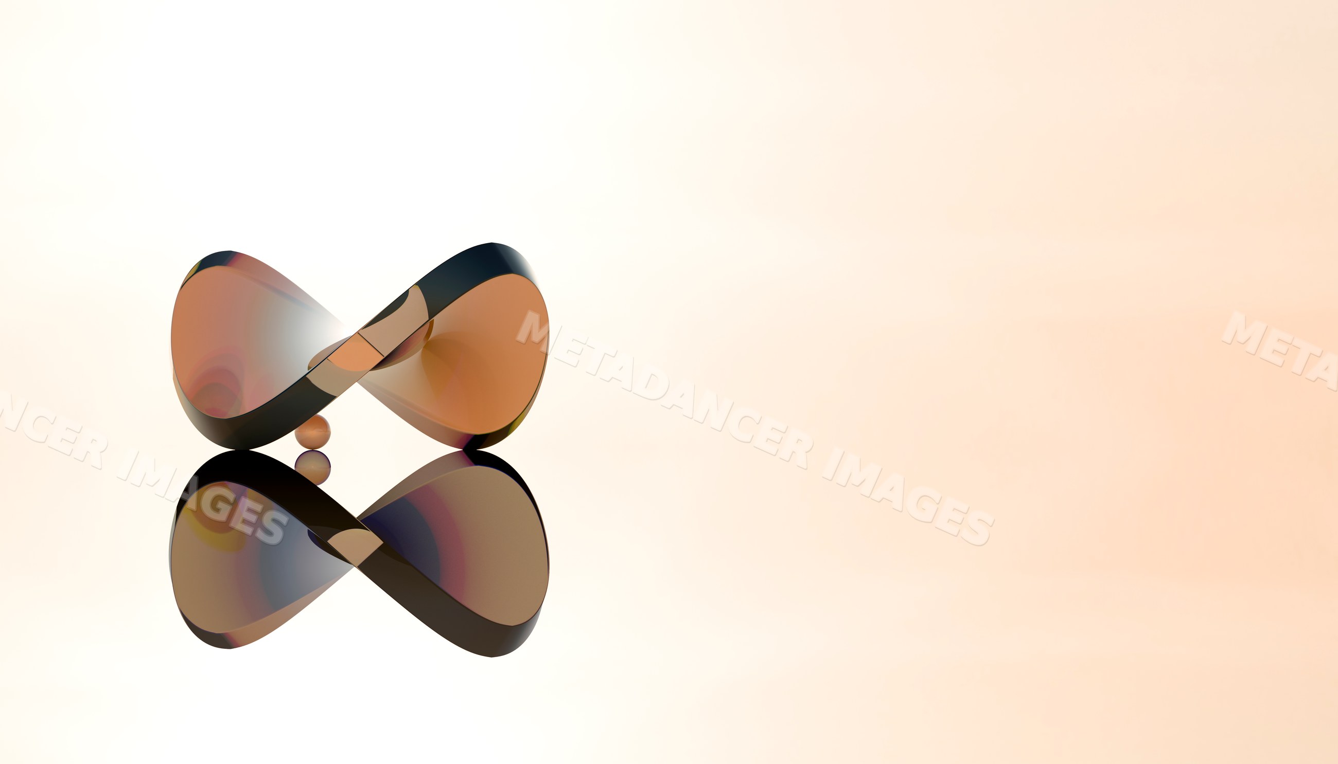 Reflective abstract sculpture in minimalist digital art scene