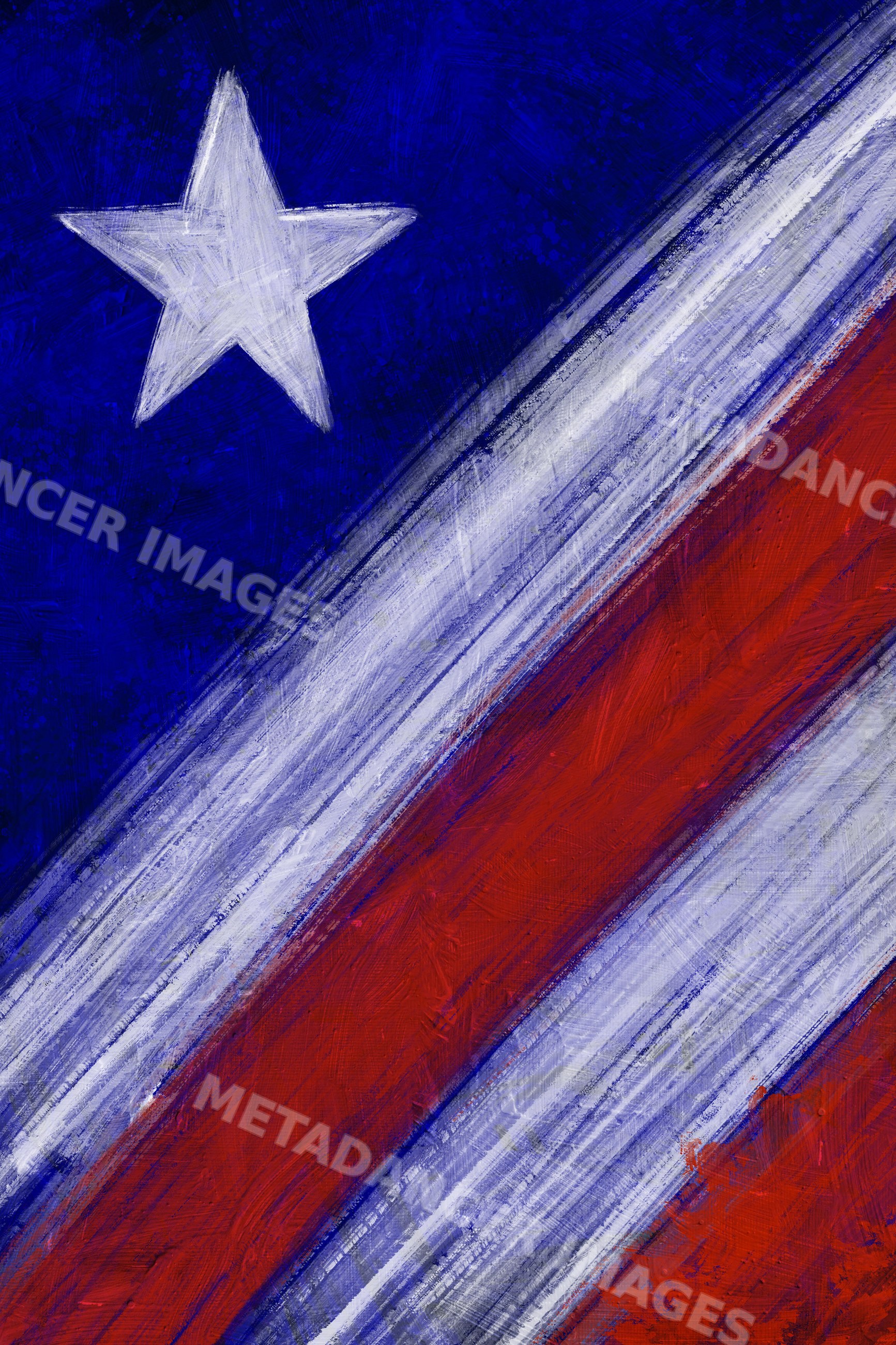 Painted flag illustration with brush stroke texture
