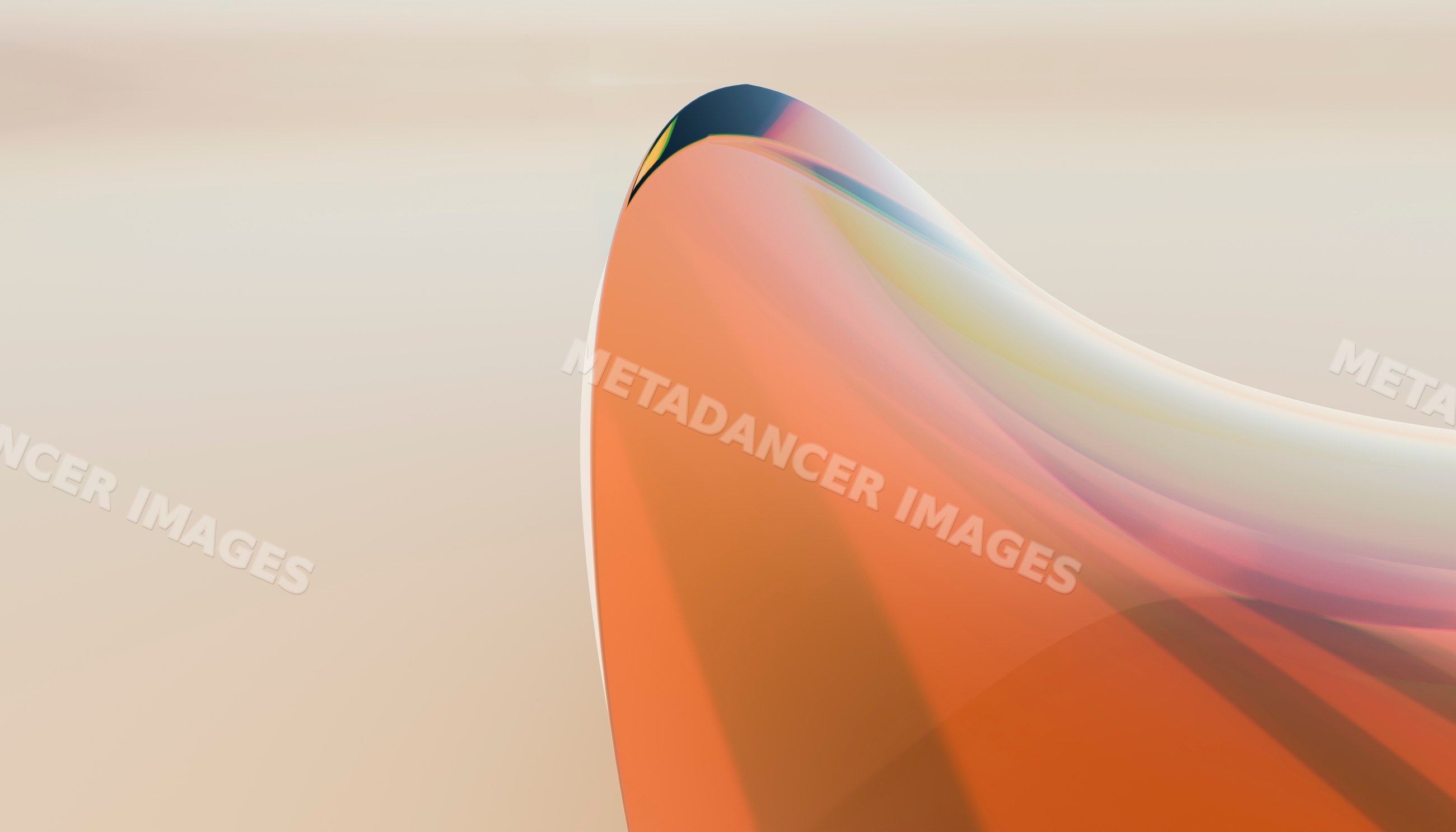 Abstract digital artwork with smooth curved orange shape and soft