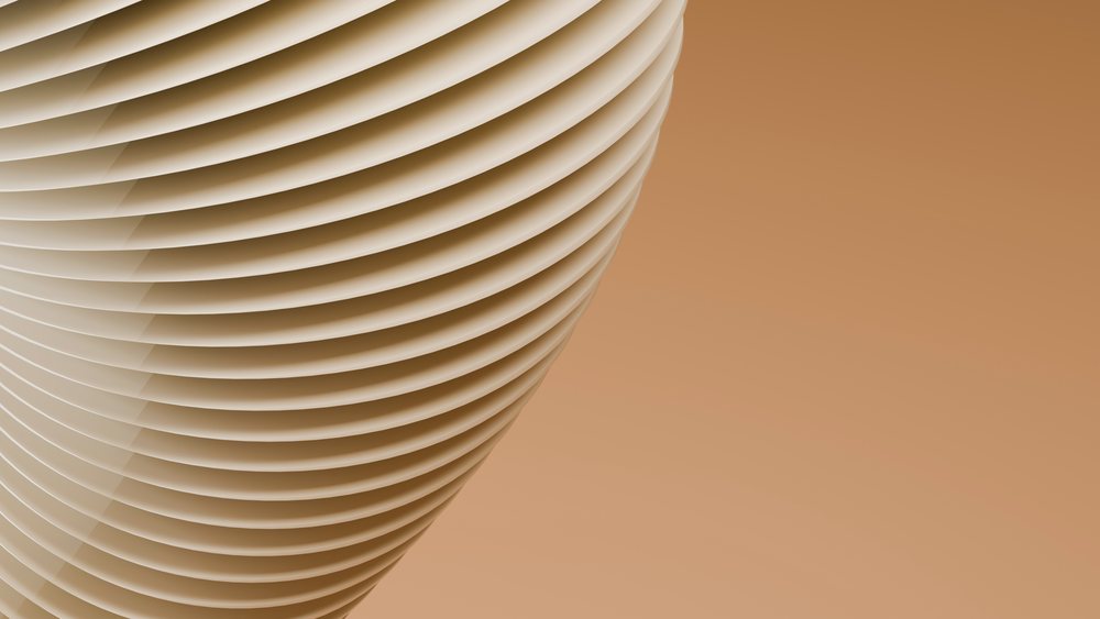 Abstract beige wavy layered digital illustration with smooth curves