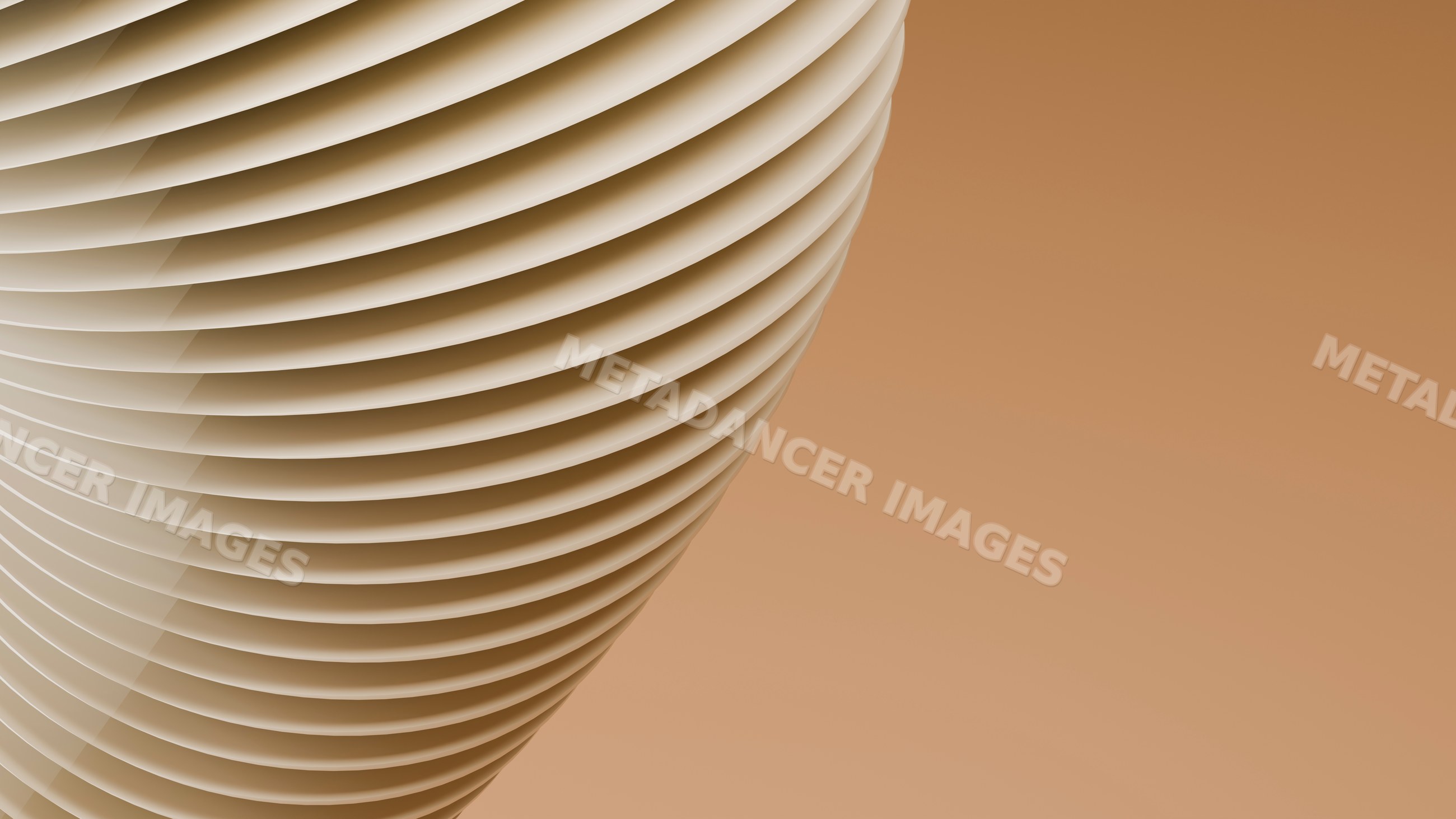 Abstract beige wavy layered digital illustration with smooth curves