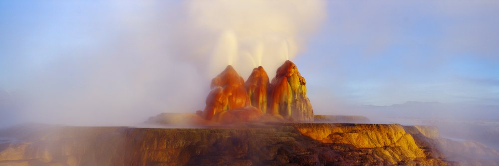 Fly geyser steaming