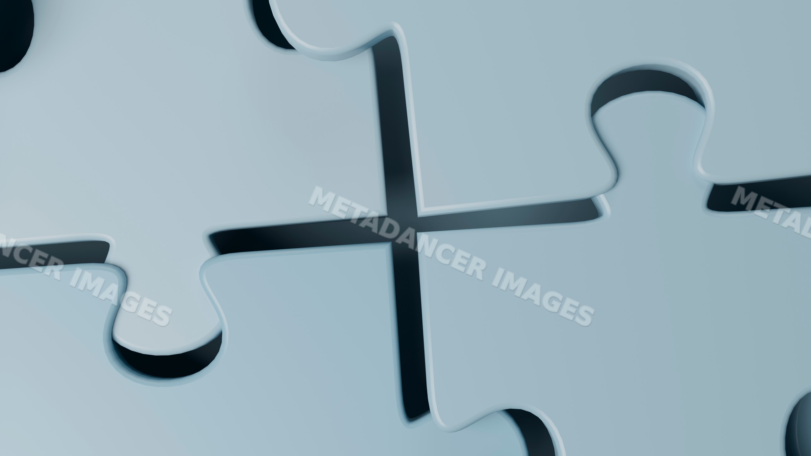 Close-up illustration of blue interlocking puzzle pieces