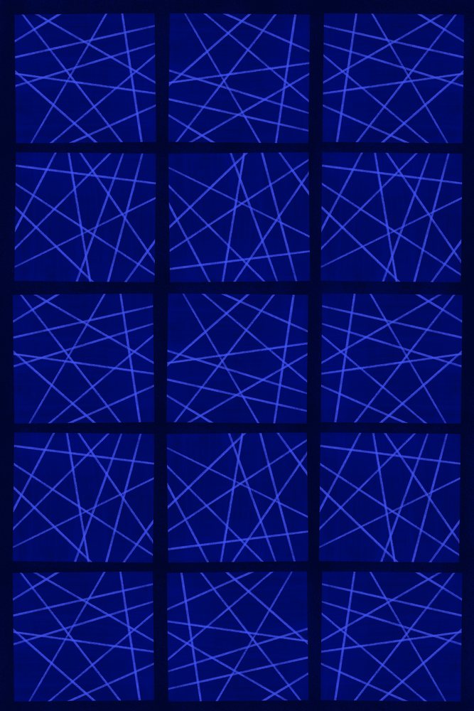 Blue geometric pattern with intersecting lines