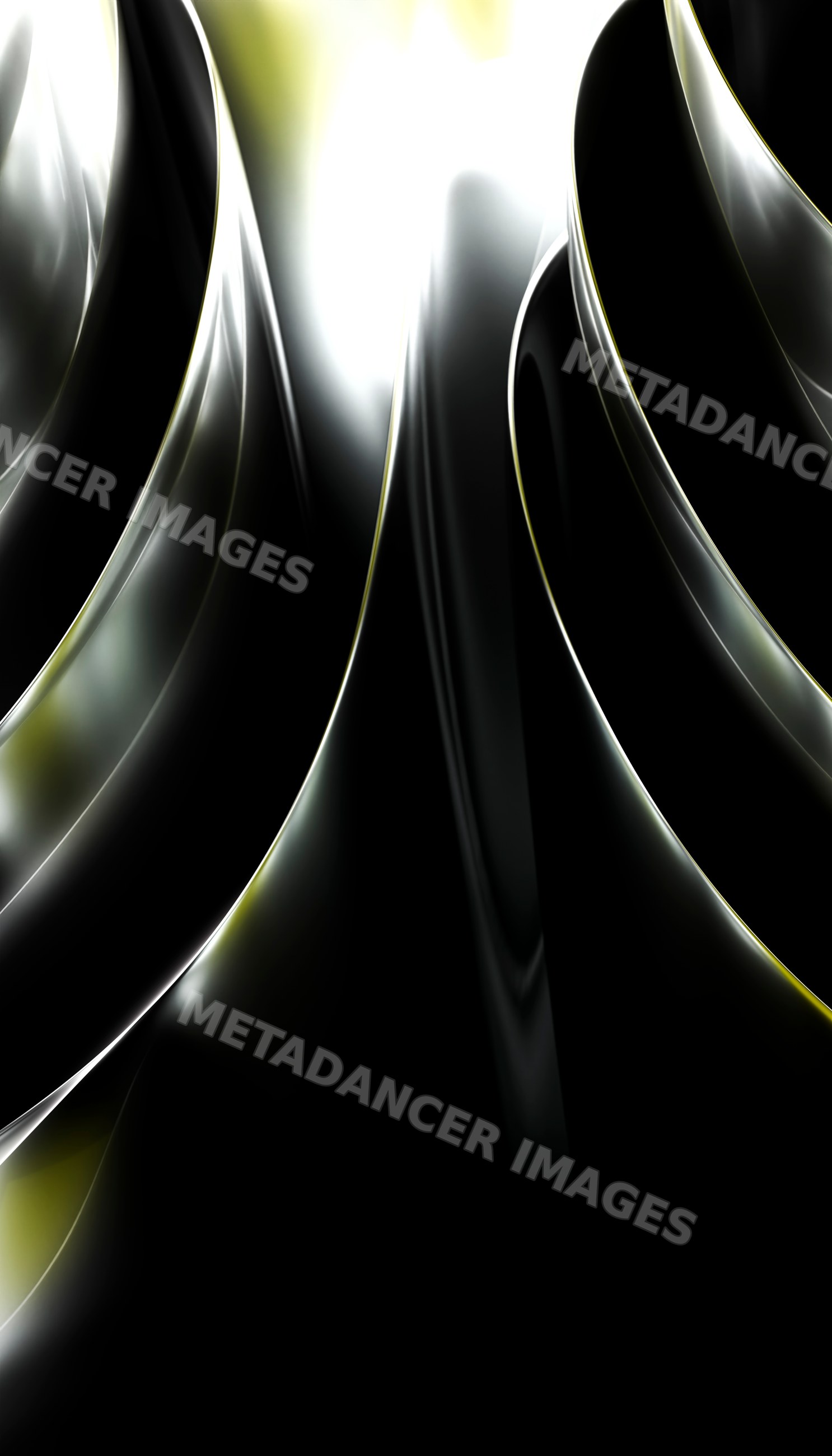 Black glossy waves with smooth curved abstract shapes