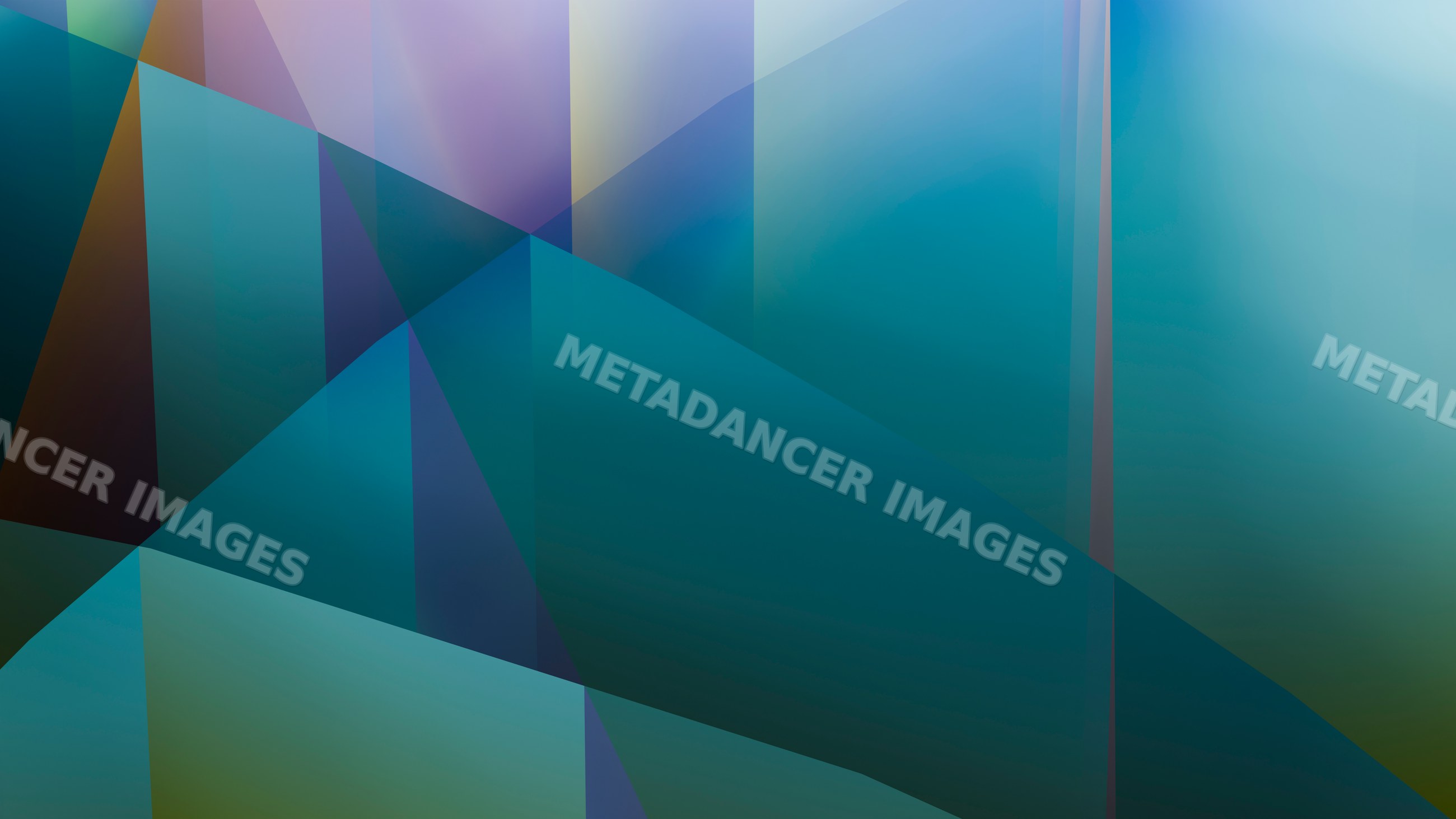 Abstract geometric shapes with overlapping translucent blue and teal
