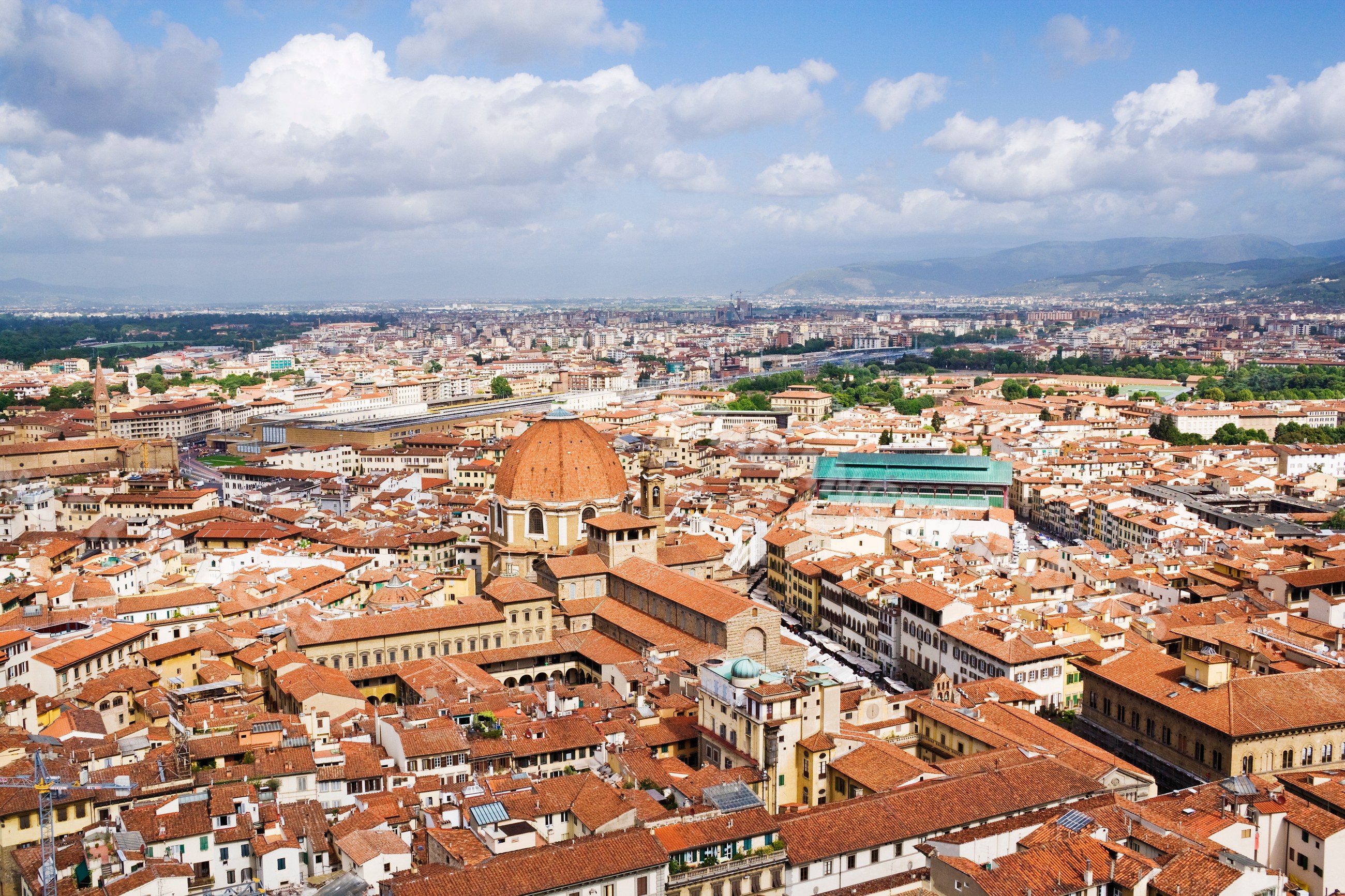 View from duomo looking towards basilica di san lorenzo italy