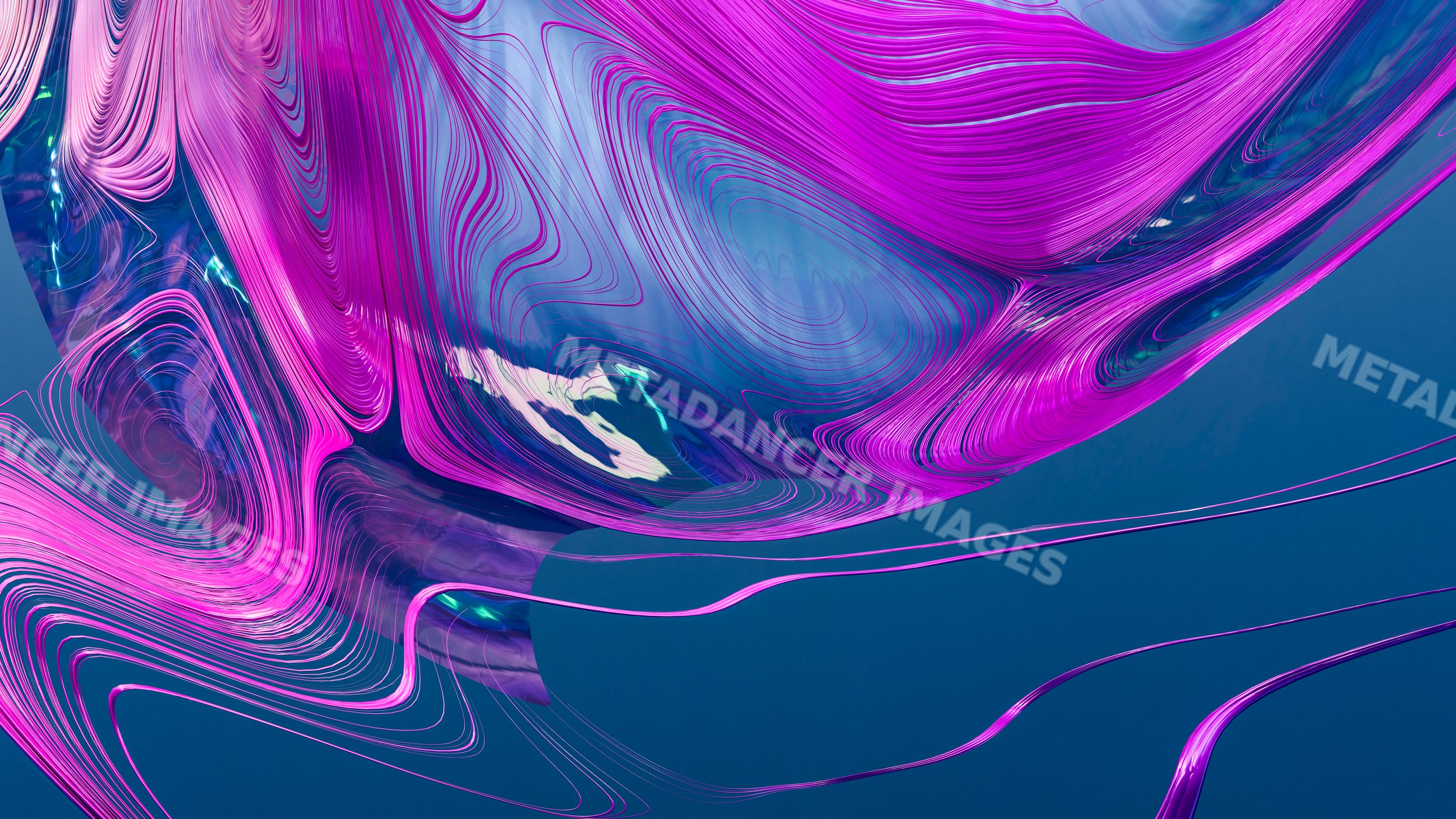 Abstract digital art with flowing purple and blue swirling lines