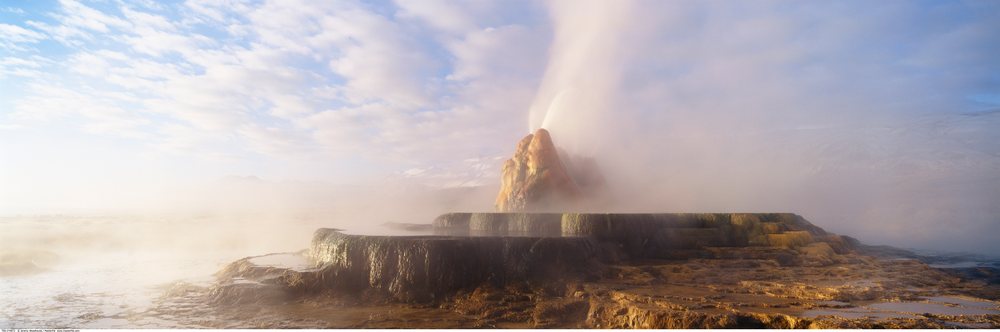 Fly geyser geothermal feature USA