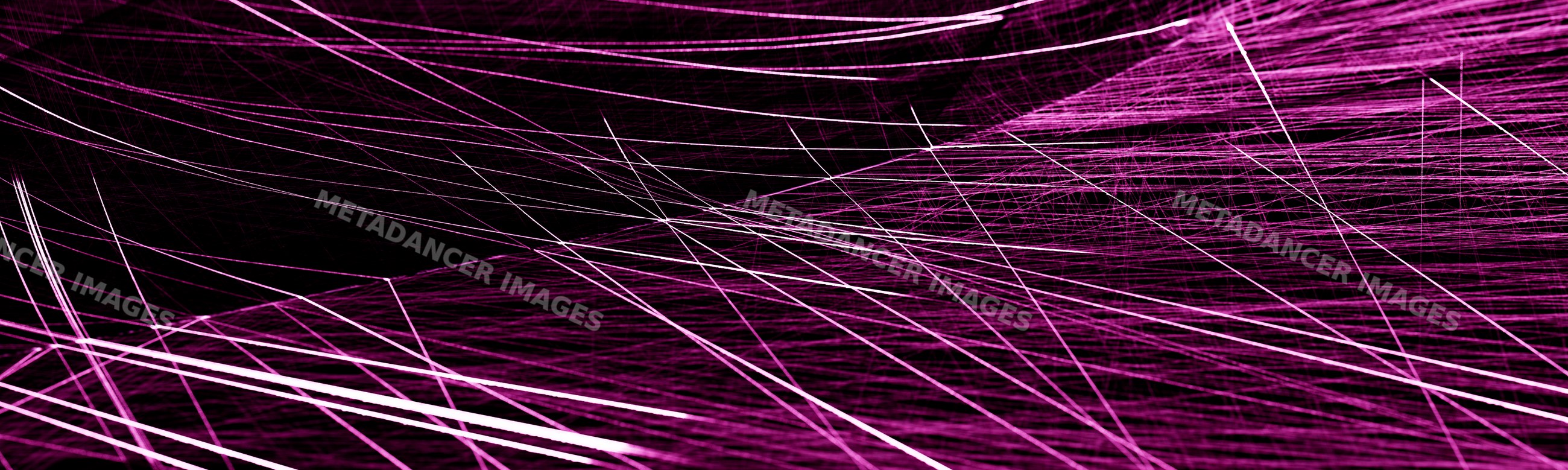 Purple abstract glowing lines create a dynamic digital network pattern