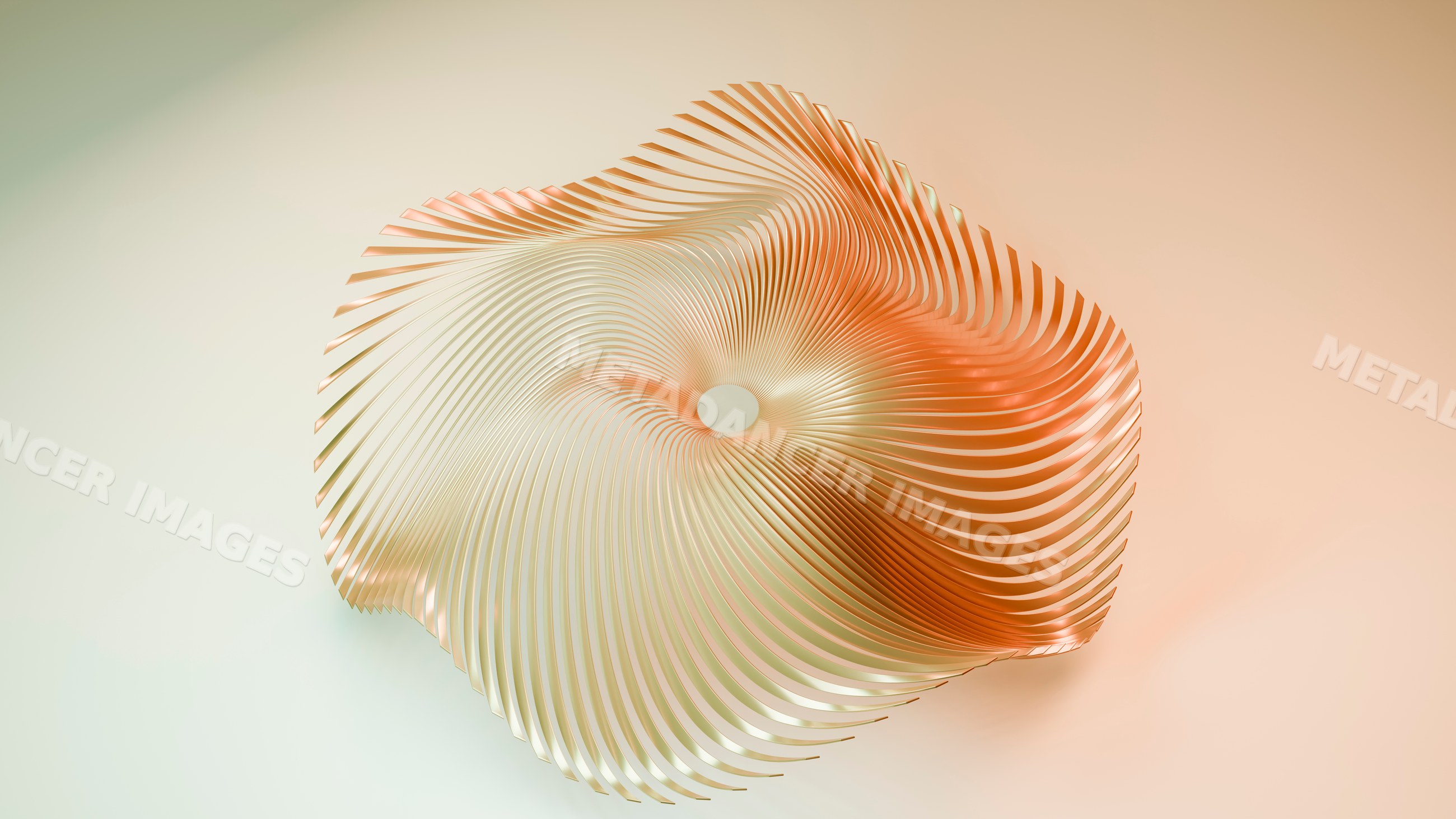 Abstract modern metal sculpture with curved symmetrical lines