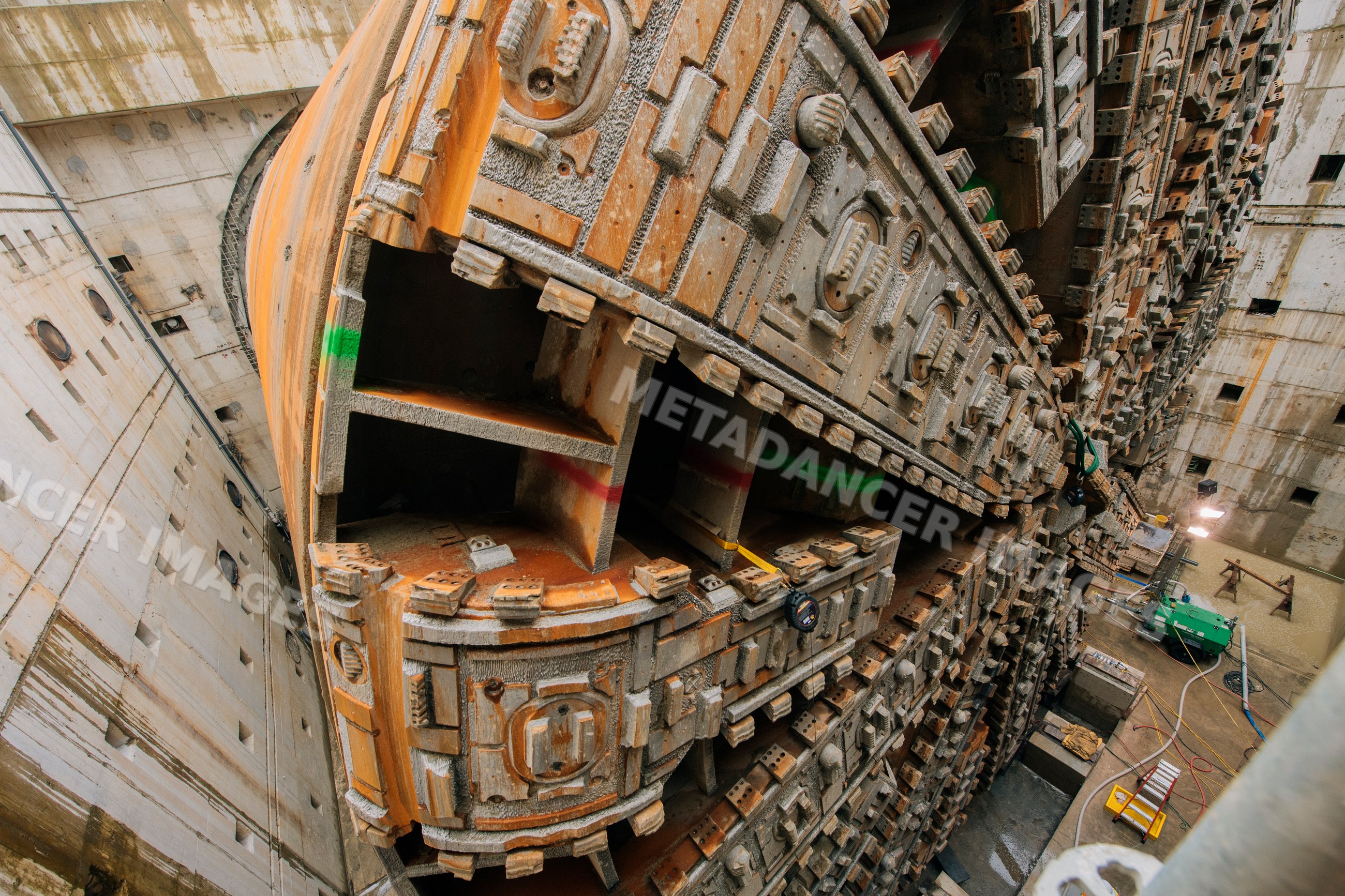 Tunnel boring machine drilling in a construction site