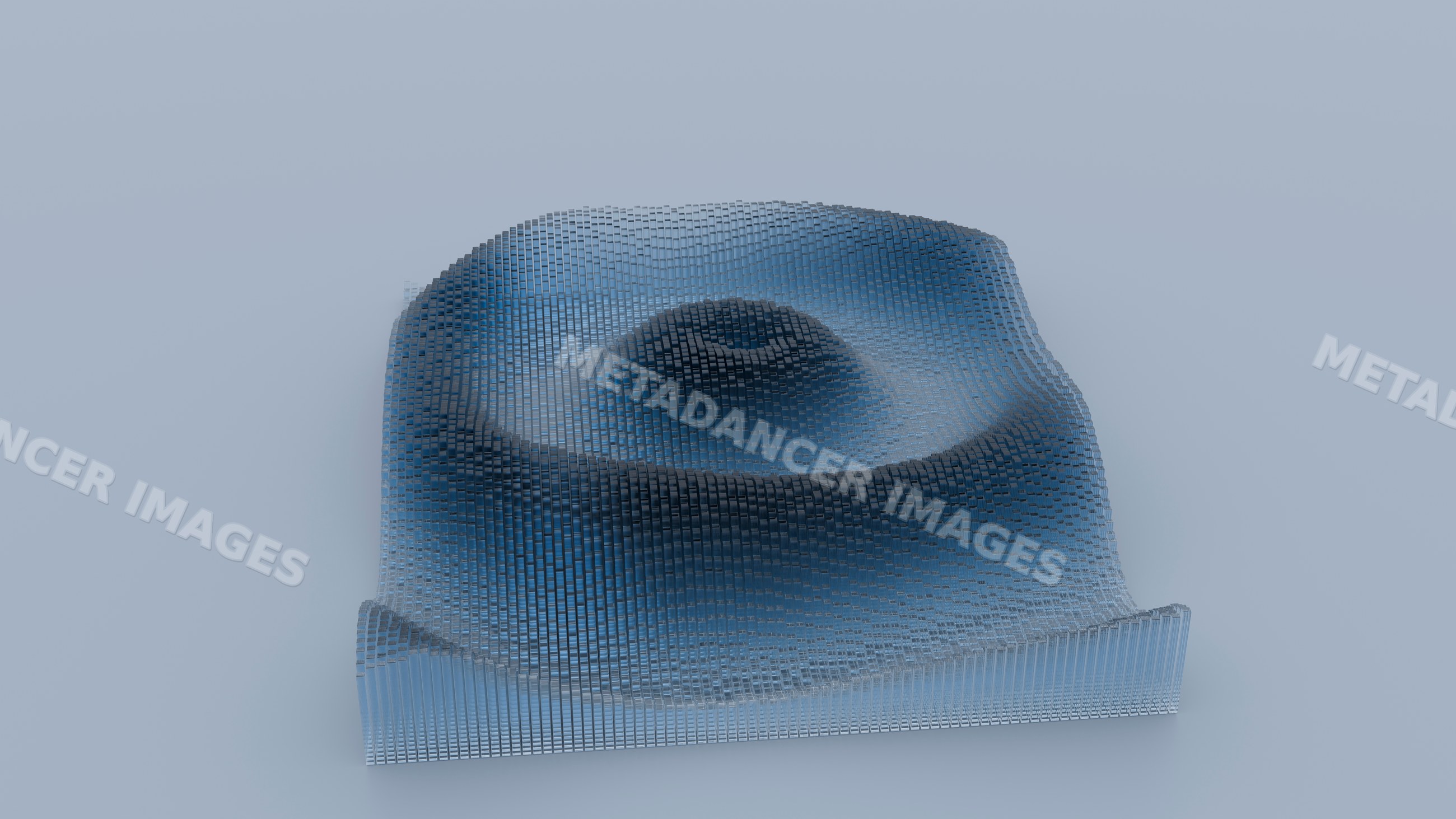3d digital wave grid with blue gradient illustration