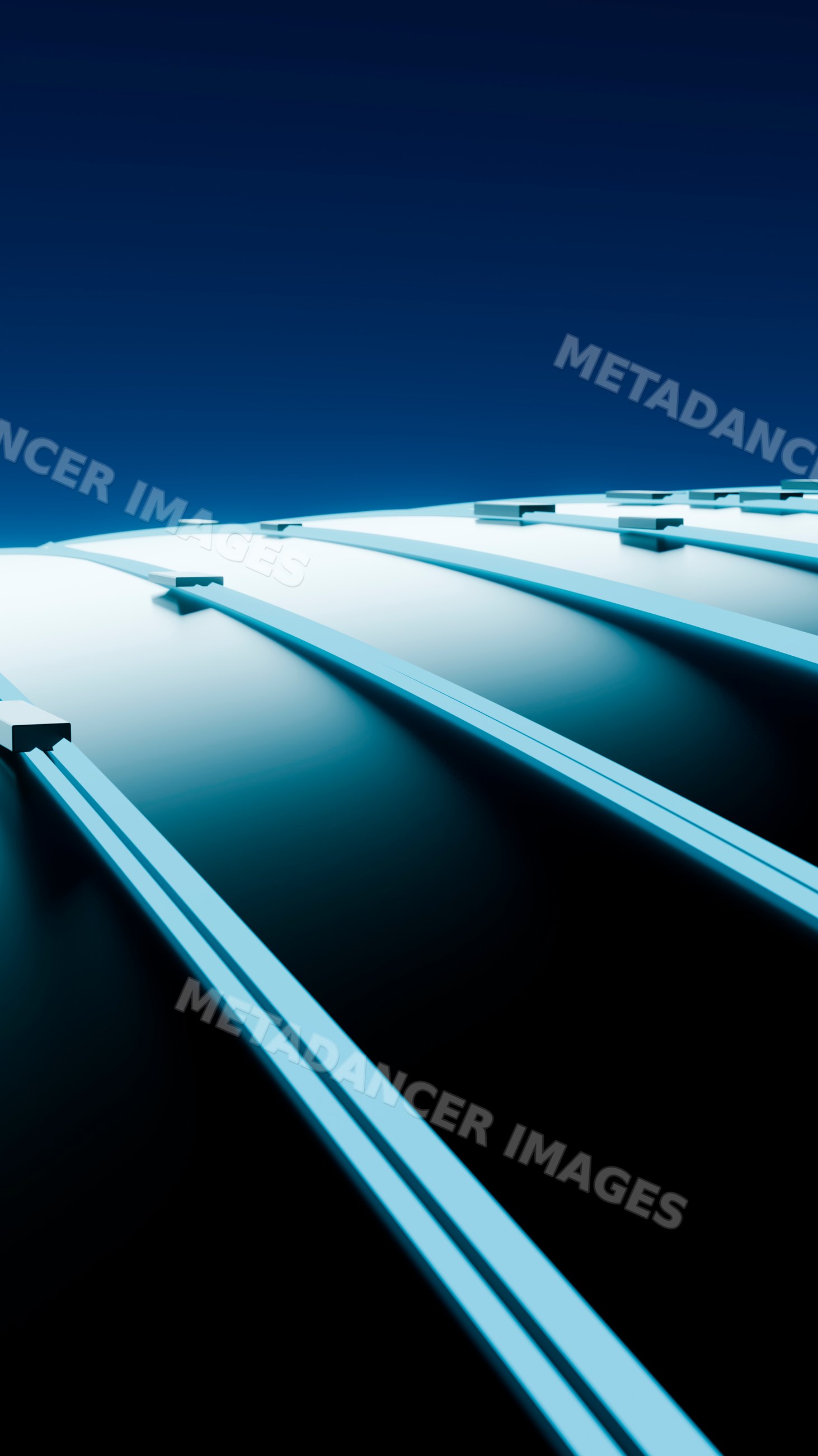 Abstract digital illustration of smooth blue curved lines