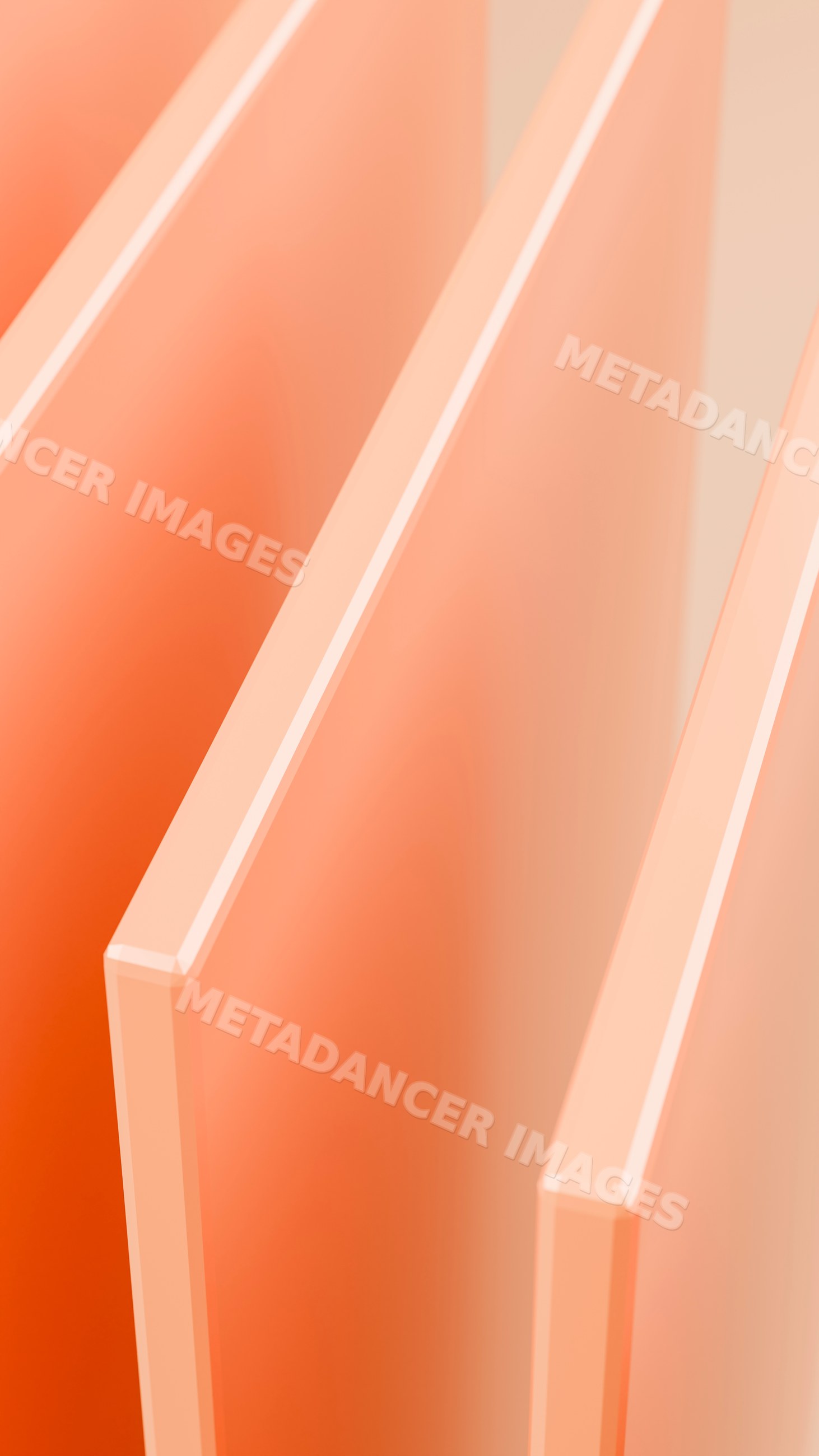 Close-up of orange vertical panels with smooth geometric design