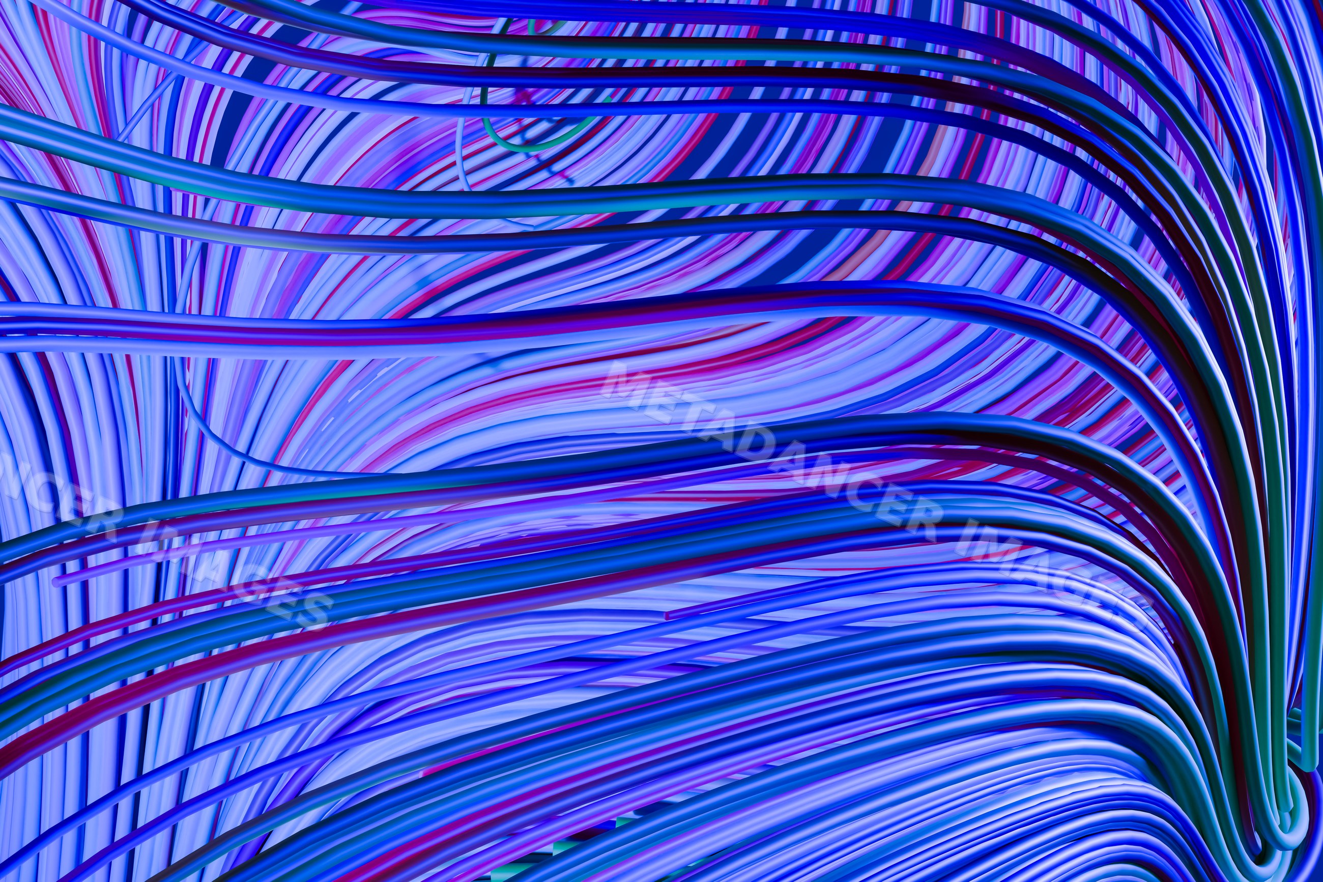 Abstract colorful flowing lines forming dynamic wave pattern
