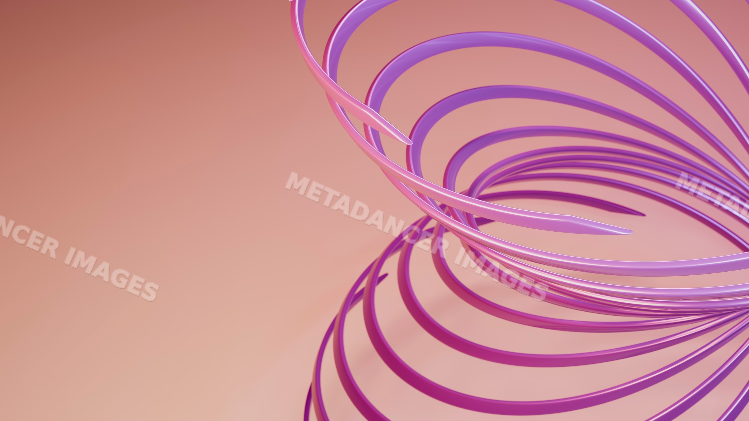 Abstract 3d purple and pink swirling spiral rings illustration