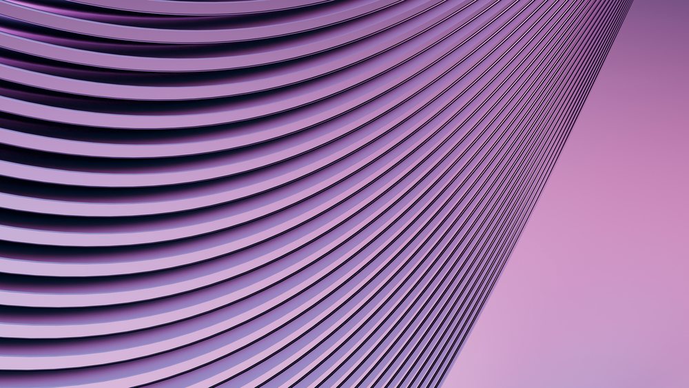 Abstract modern building with curved parallel lines