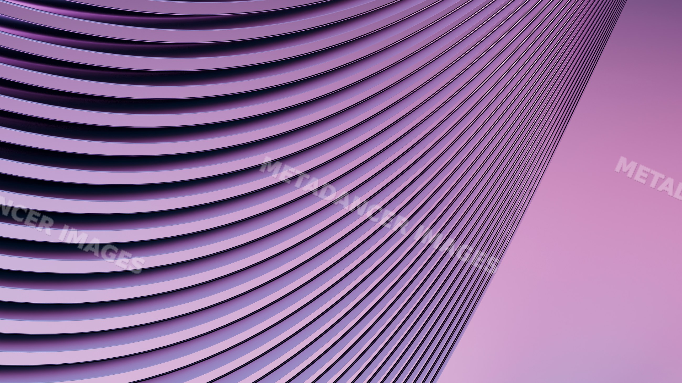Abstract modern building with curved parallel lines