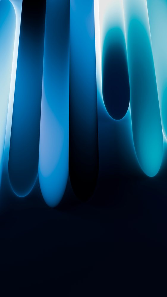 Abstract glowing blue vertical shapes digital illustration