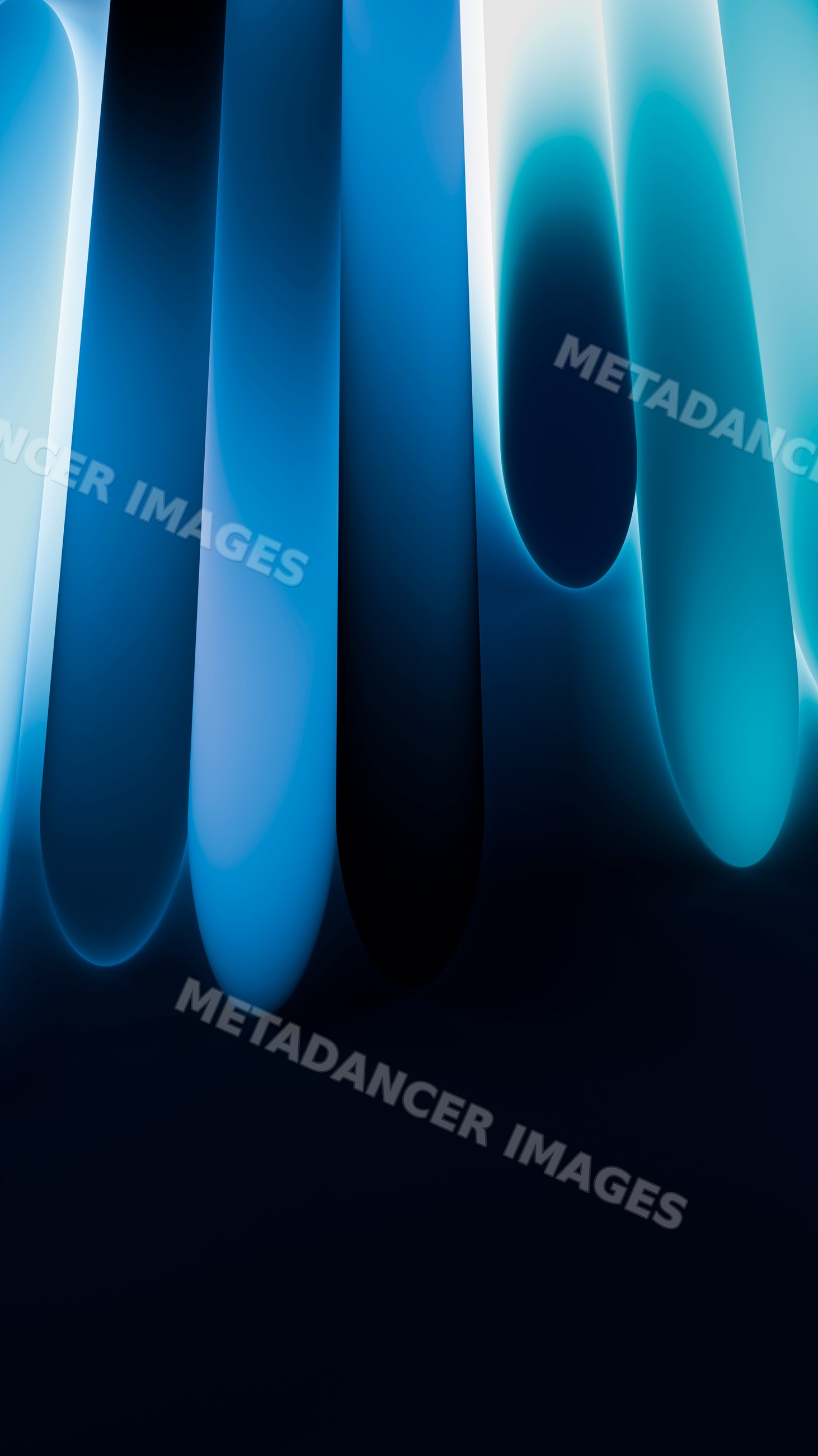 Abstract glowing blue vertical shapes digital illustration