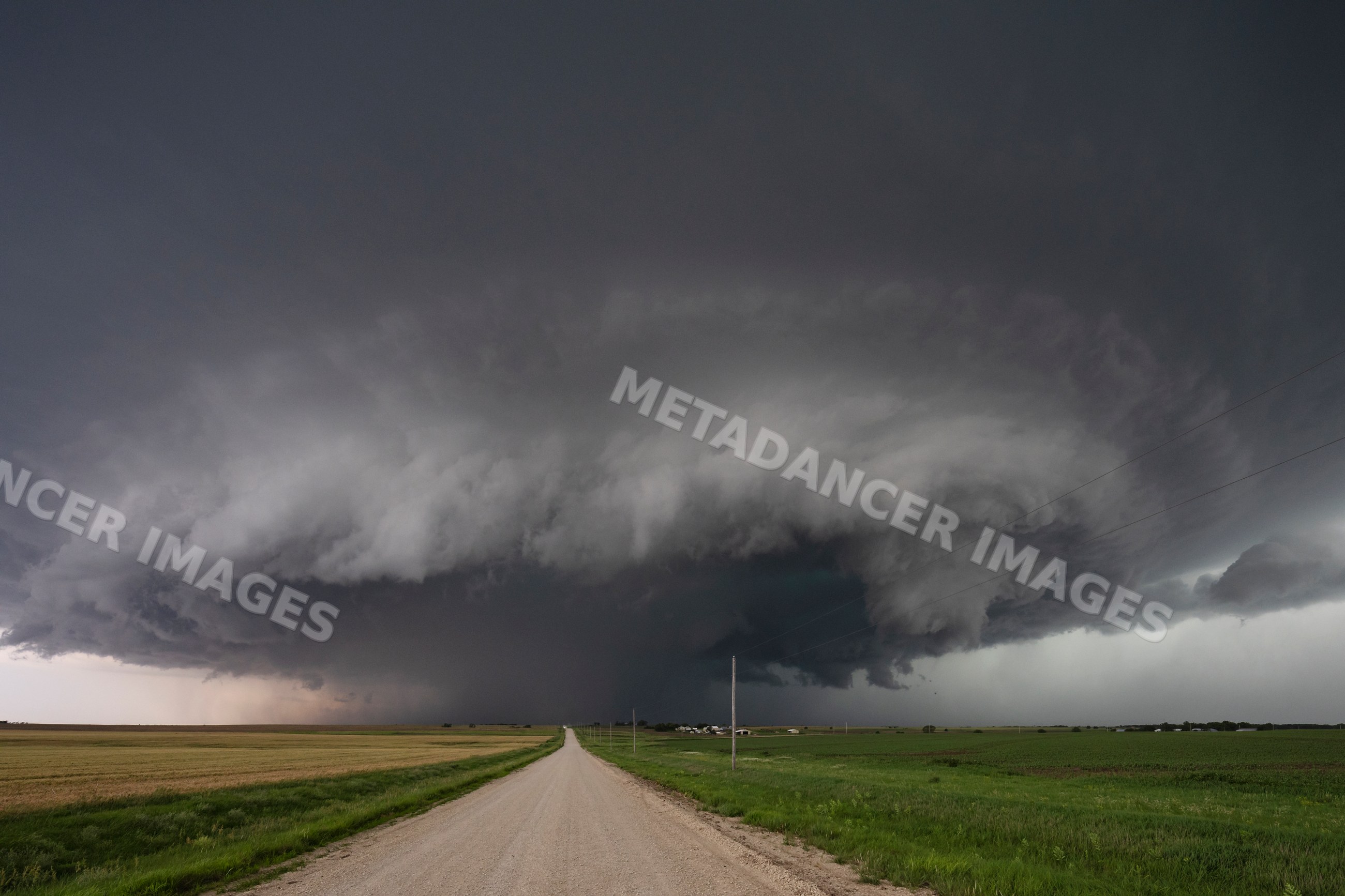 Supercell storm forming near enterprise, kansas farmland