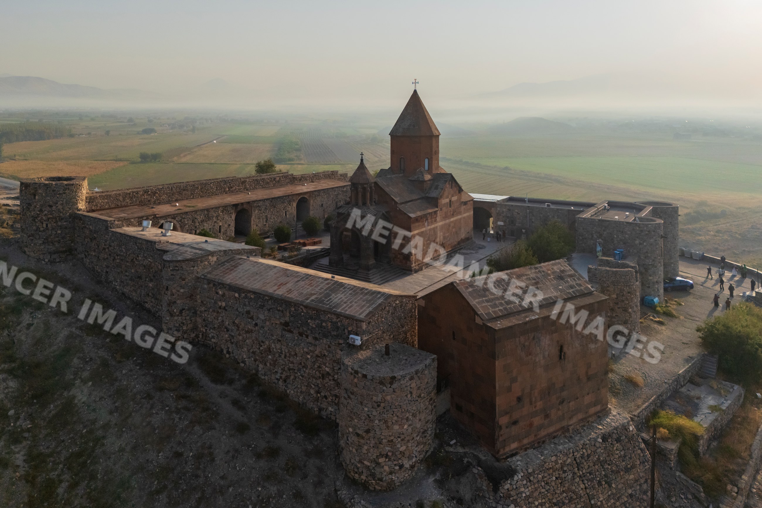Khor Virap Monastery with mount ararat in the background