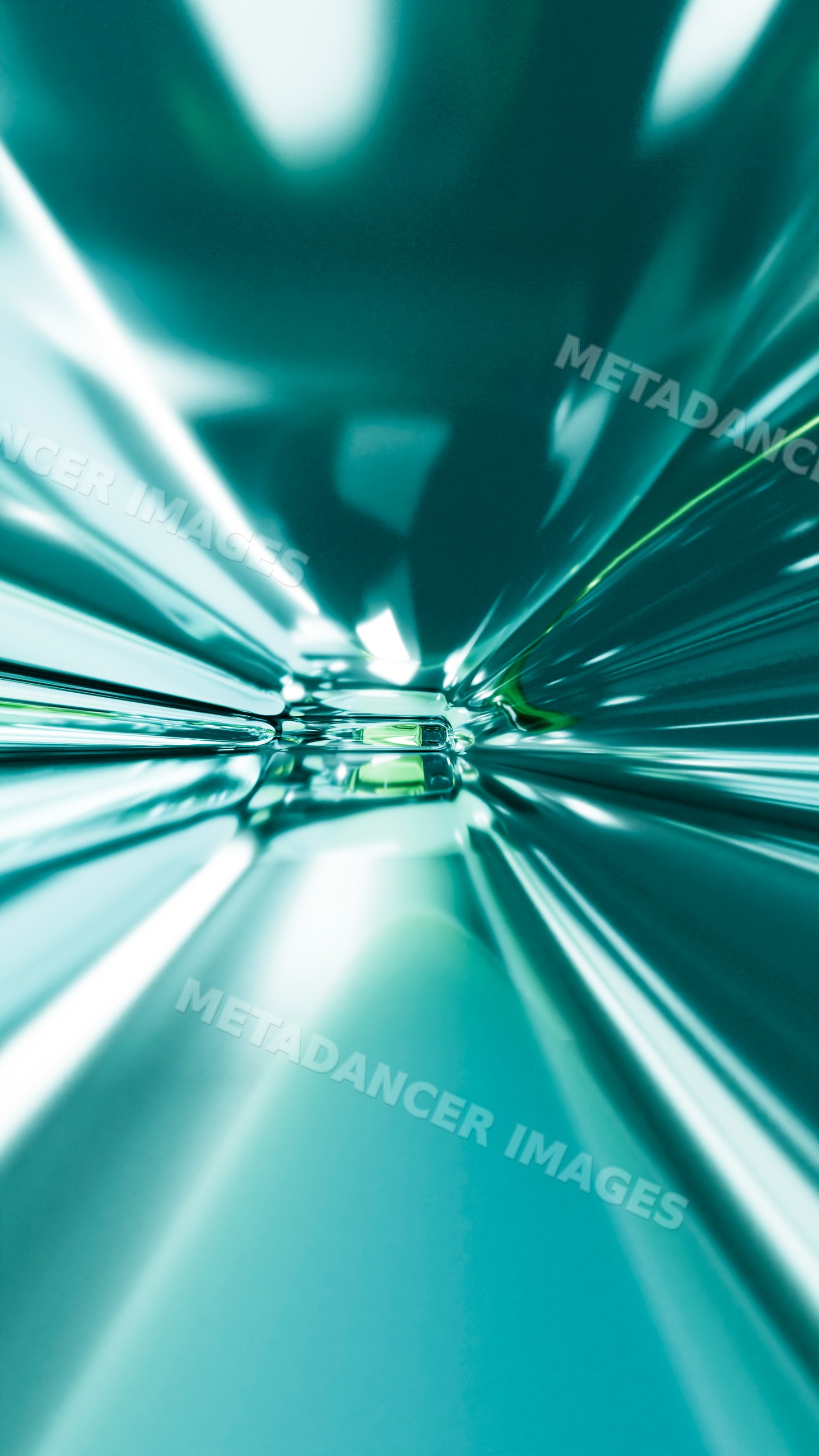 Abstract illustration of reflective transparent glass tube