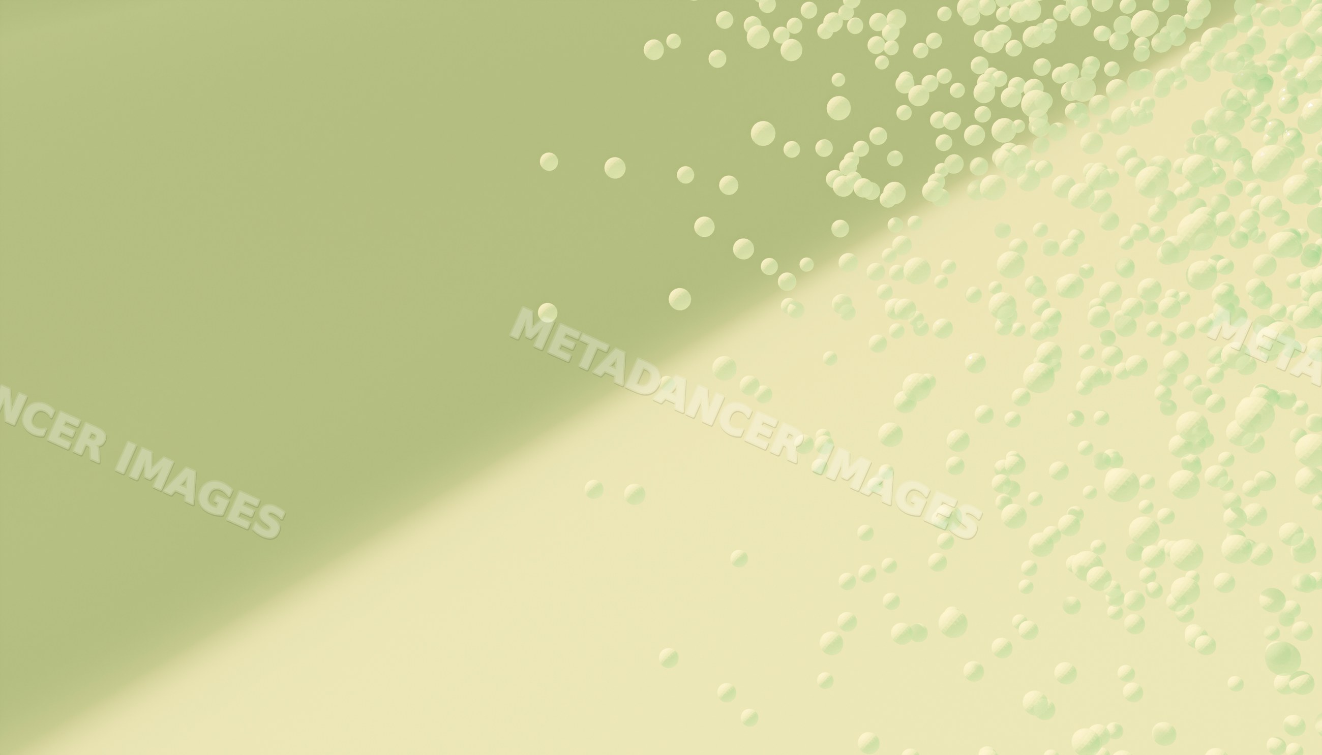 Abstract composition of floating spheres with light and shadow