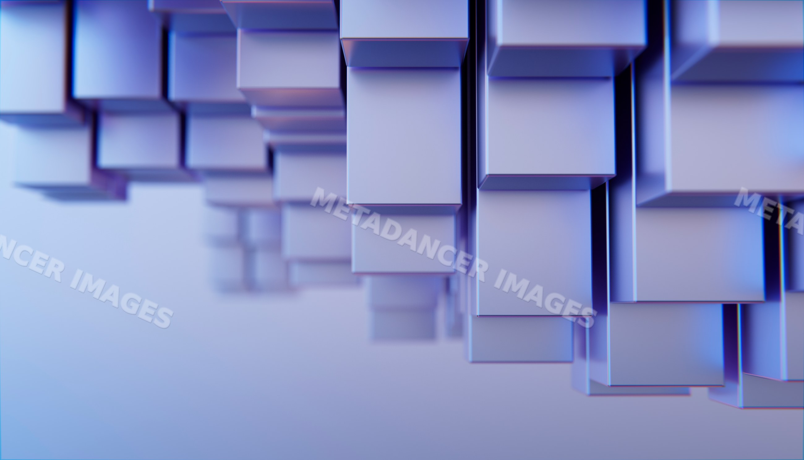 Abstract arrangement of blue 3d cubes in a modern digital design