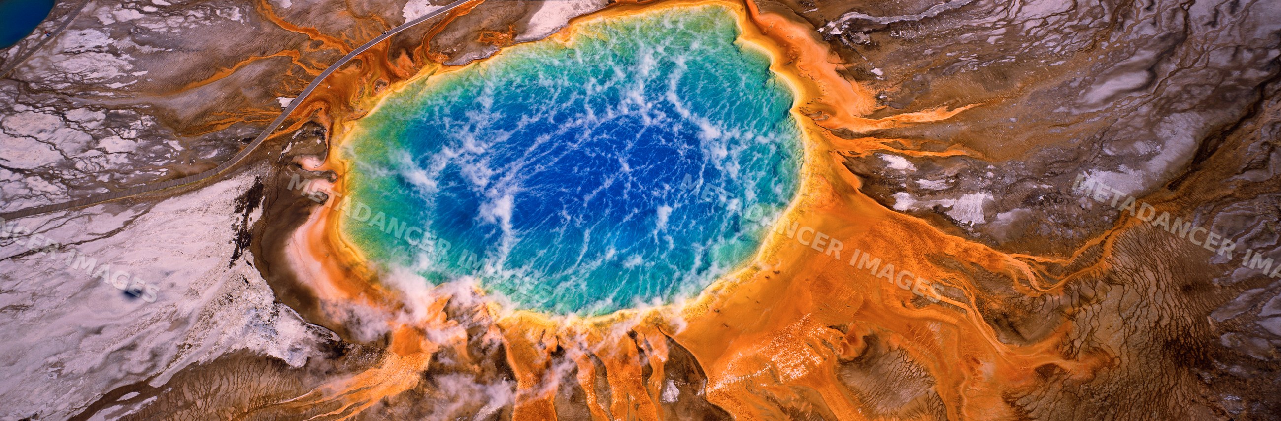 Grand prismatic spring colorful hot spring in Yellowstone National Park