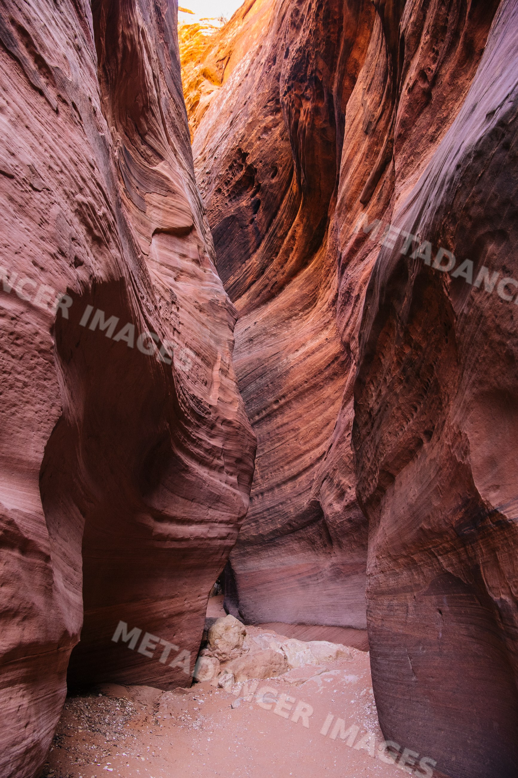Slot canyon buckskin gulch with narrow red sandstone walls