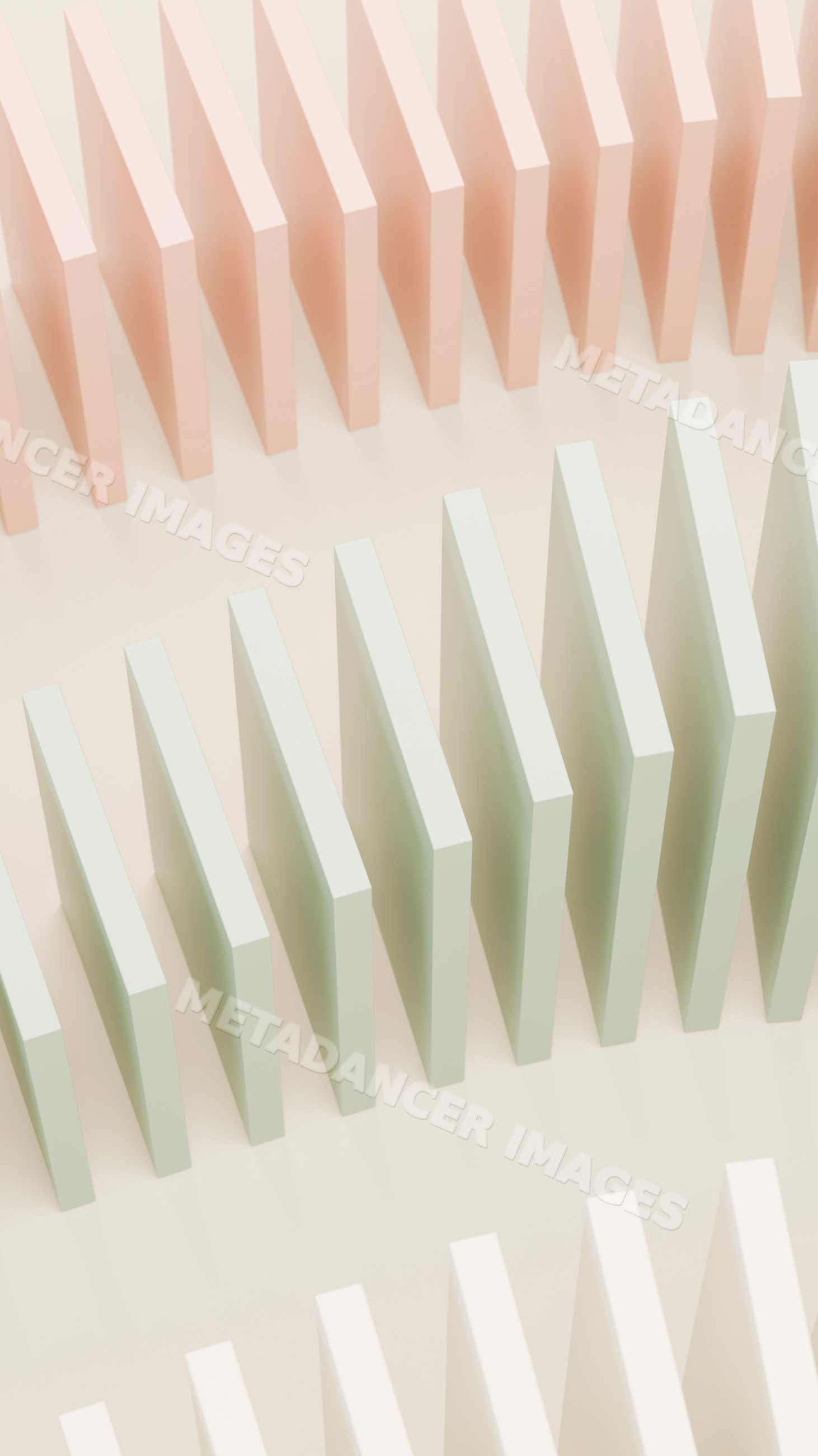 Rows of pastel green and pink dominoes arranged in pattern