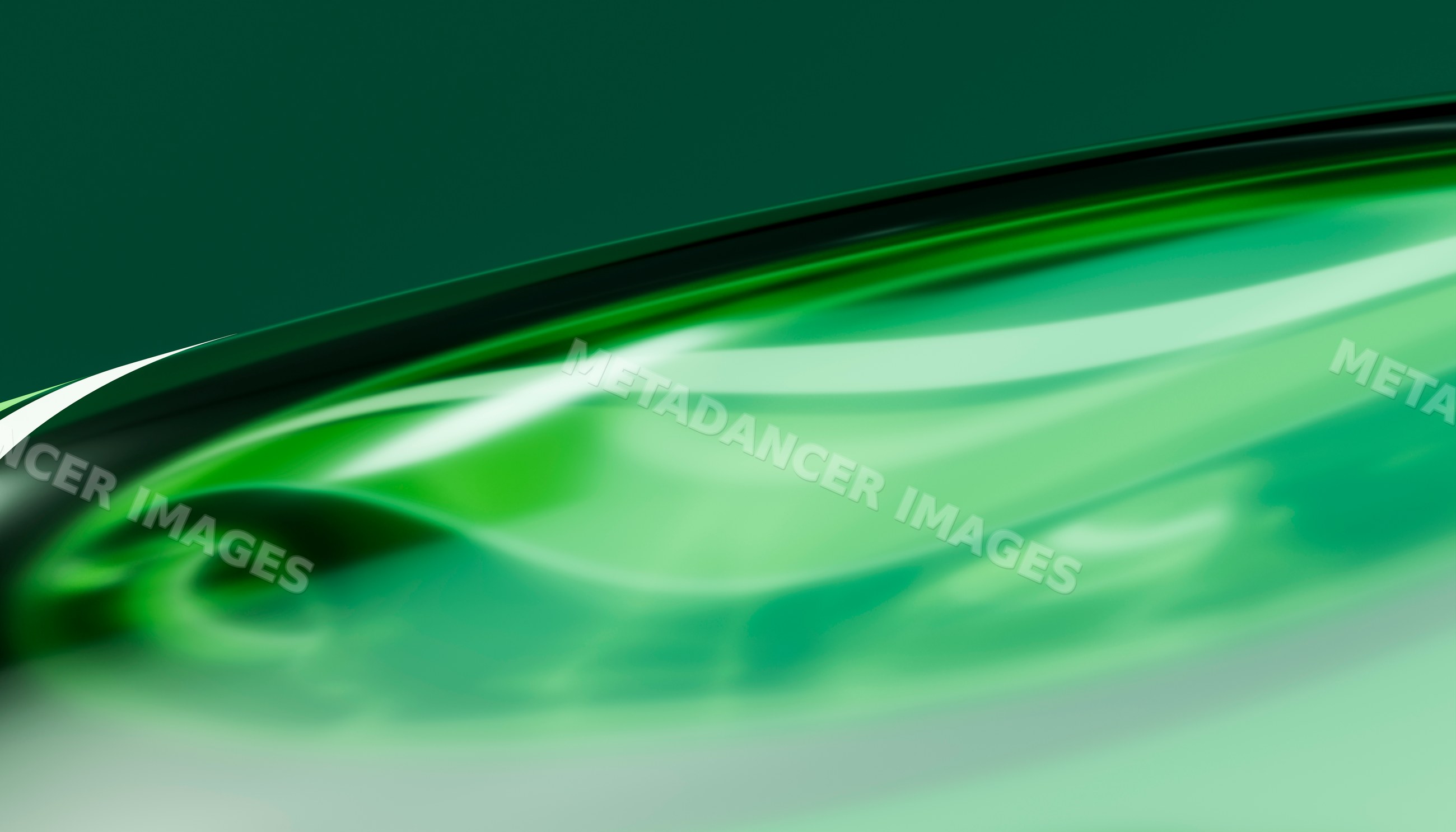 Green liquid wave exhibiting smooth glossy surface and fluid motion