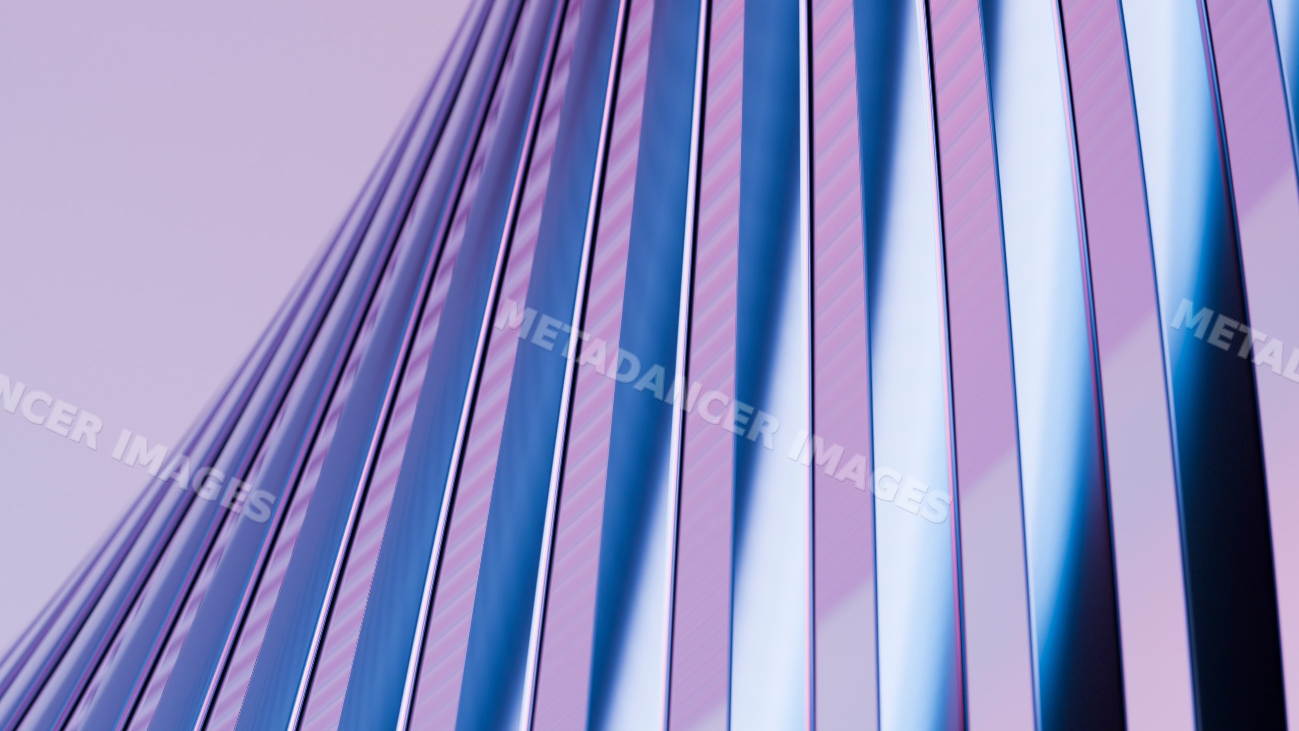 Abstract blue glass pattern with parallel wavy lines and reflections
