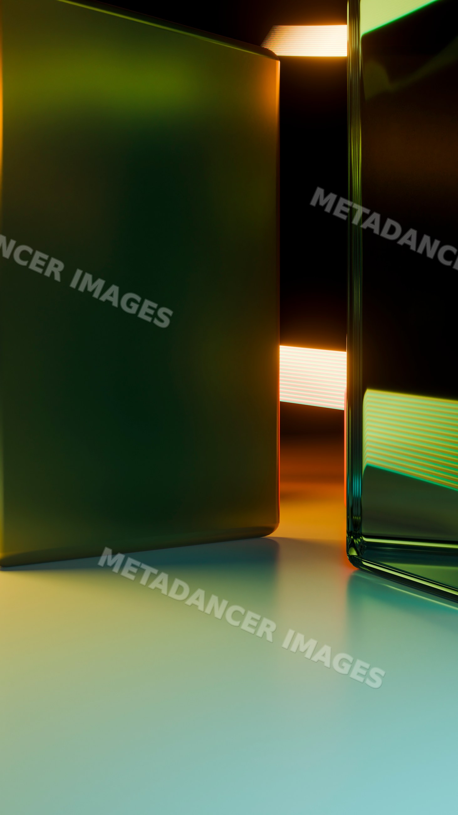 Close-up of illuminated glass bottles containing liquid