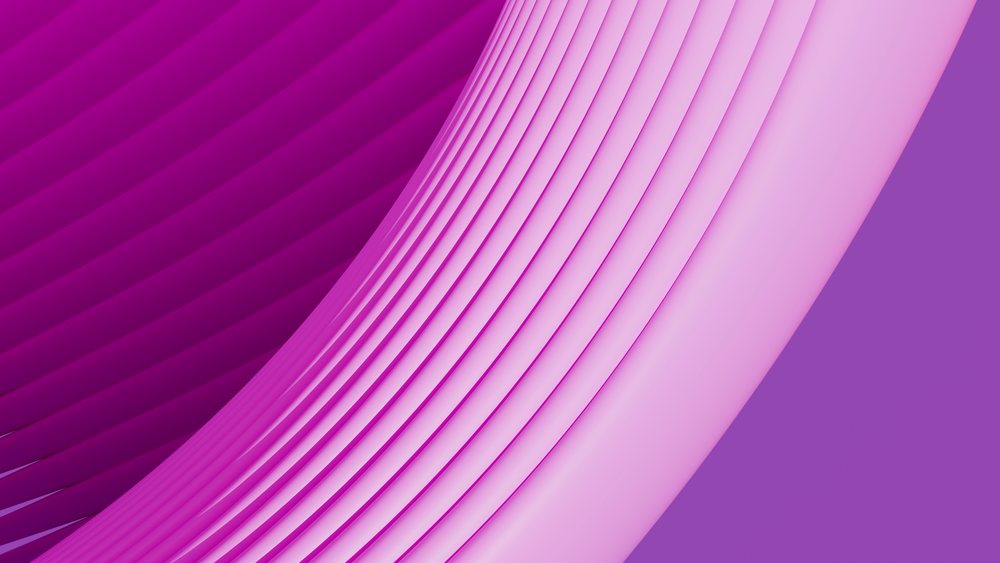 Abstract purple and pink curved stripes in digital illustration