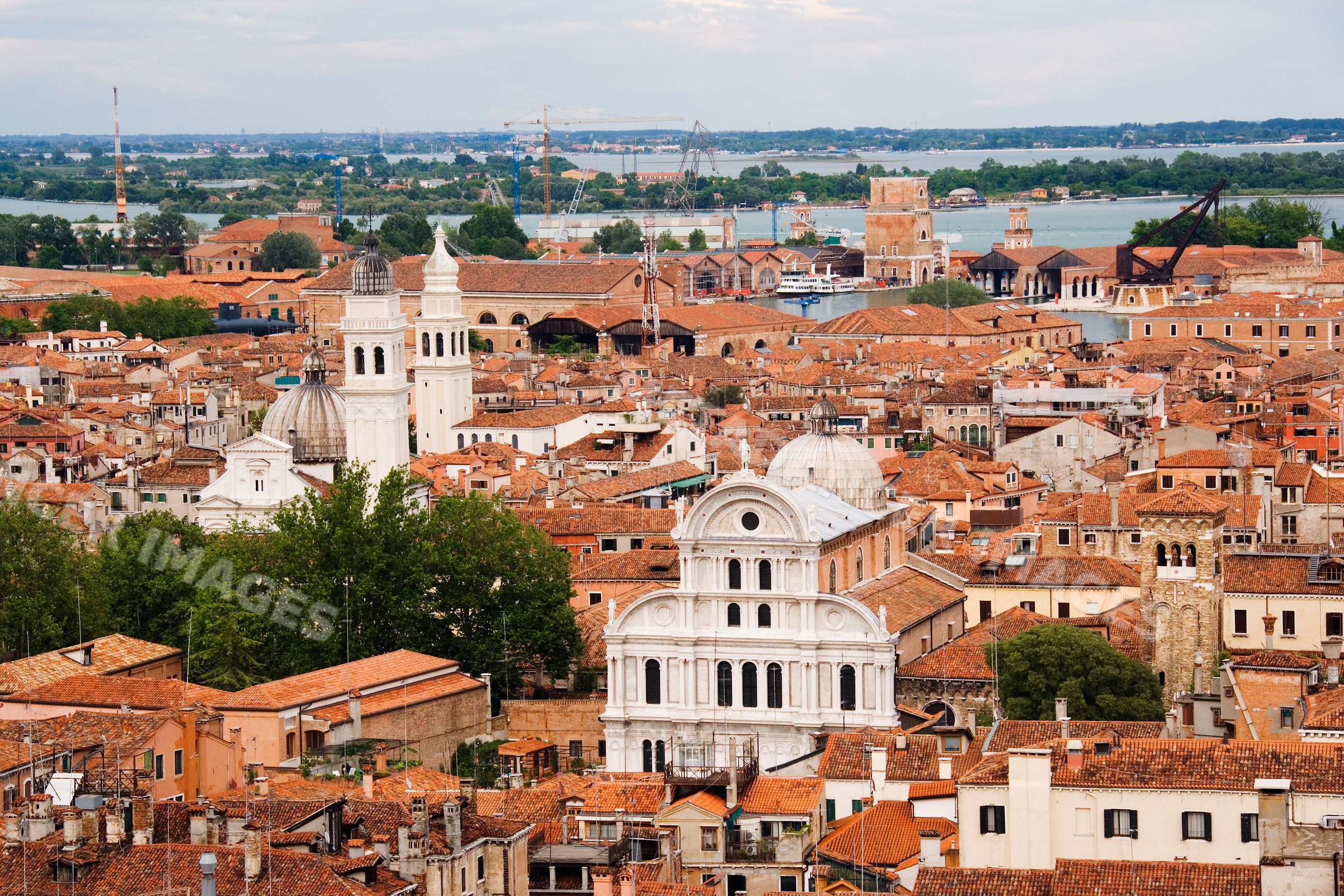 View over venice with historic buildings and waterways
