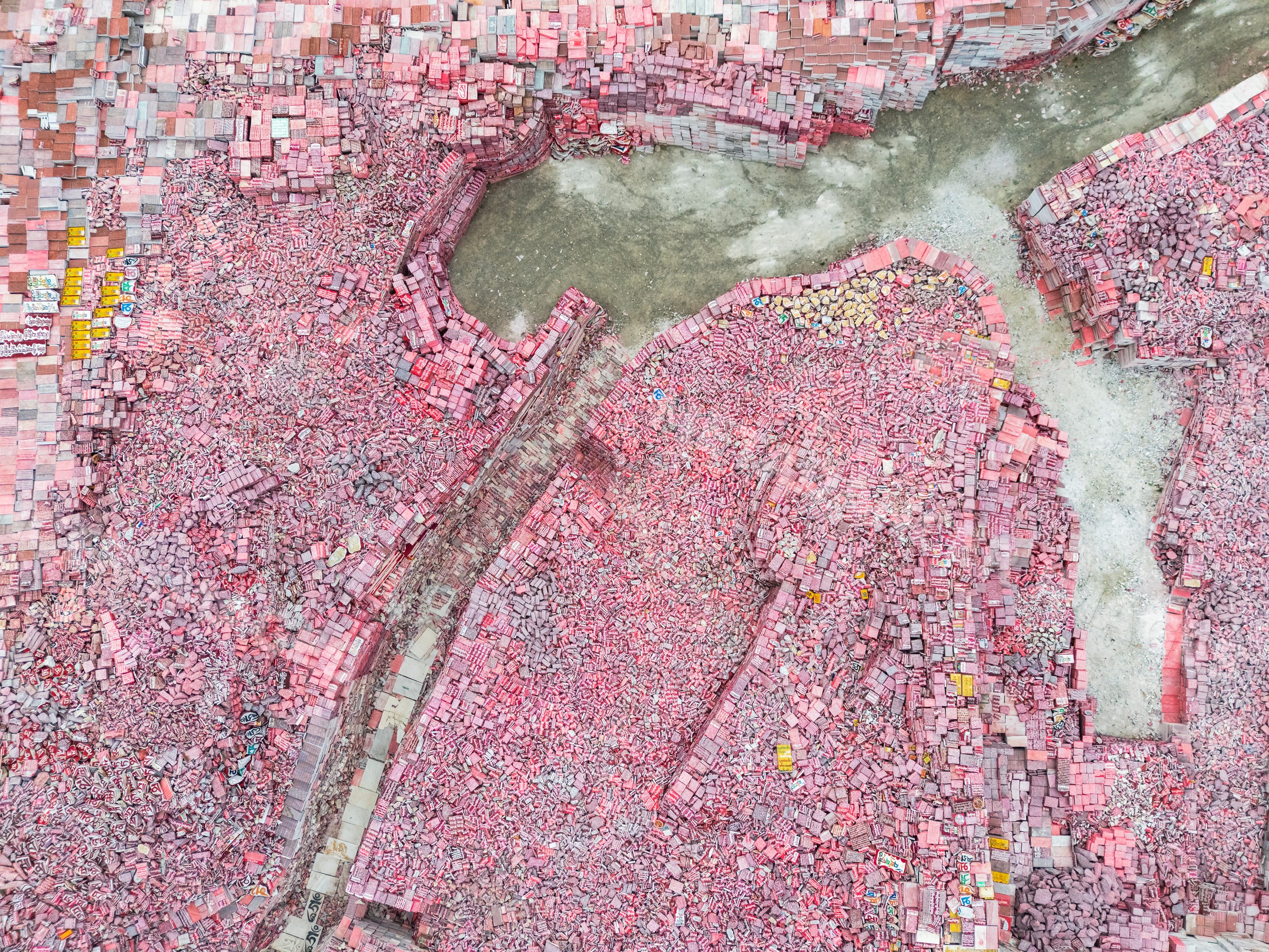 Aerial view of Jiana Mani City in Kham Tibet, qinghai province