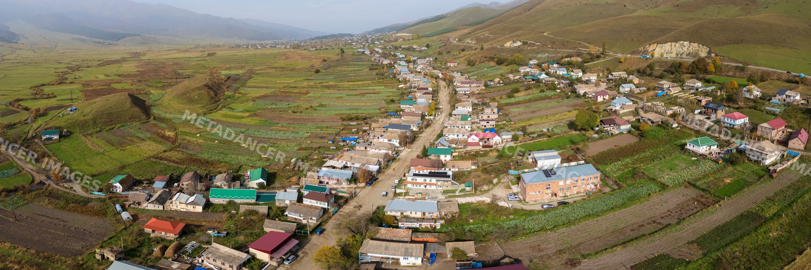 Aghstev River Valley village fieoletovo with farmland