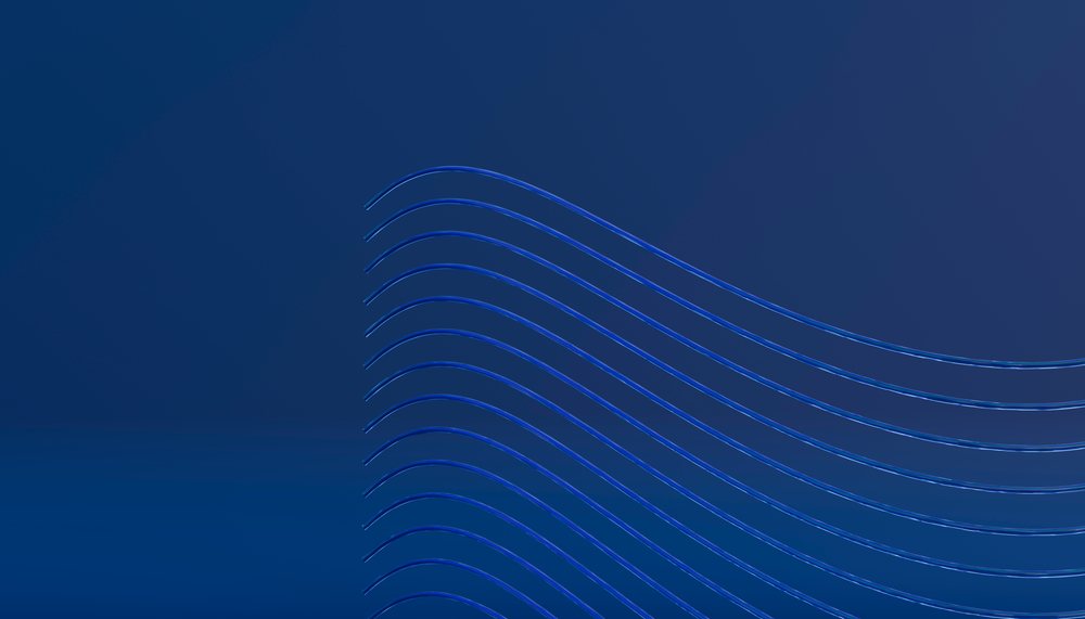 Blue background with flowing wavy lines minimalist abstract design
