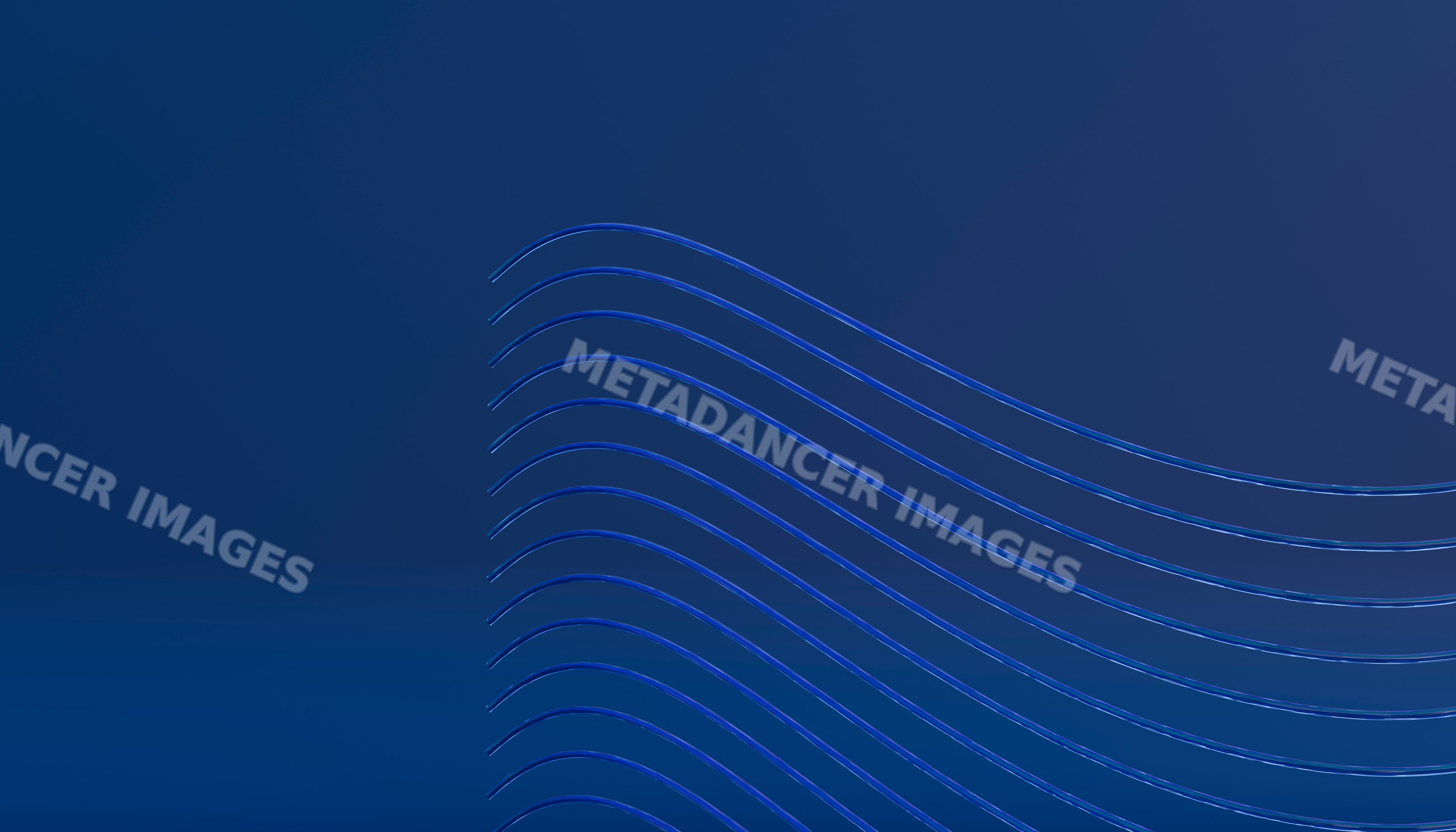 Blue background with flowing wavy lines minimalist abstract design