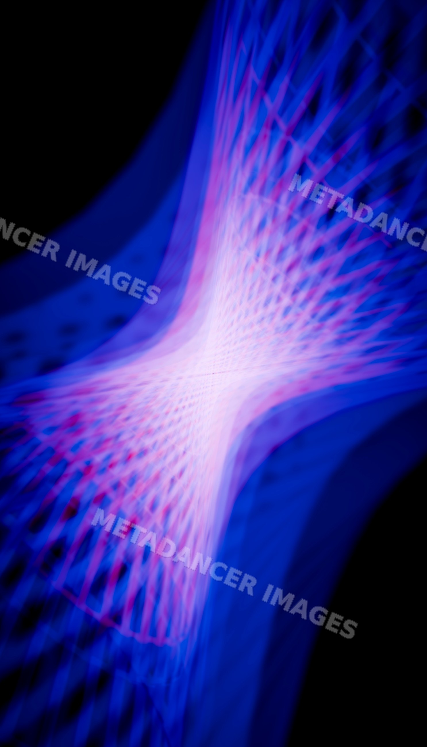 Abstract blue and purple light pattern with glowing dynamic mesh