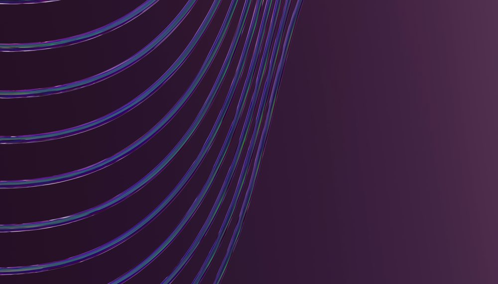 Curved wireframe arcs on dark purple abstract background